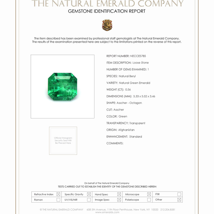 0.56 Ct. Emerald from Afghanistan