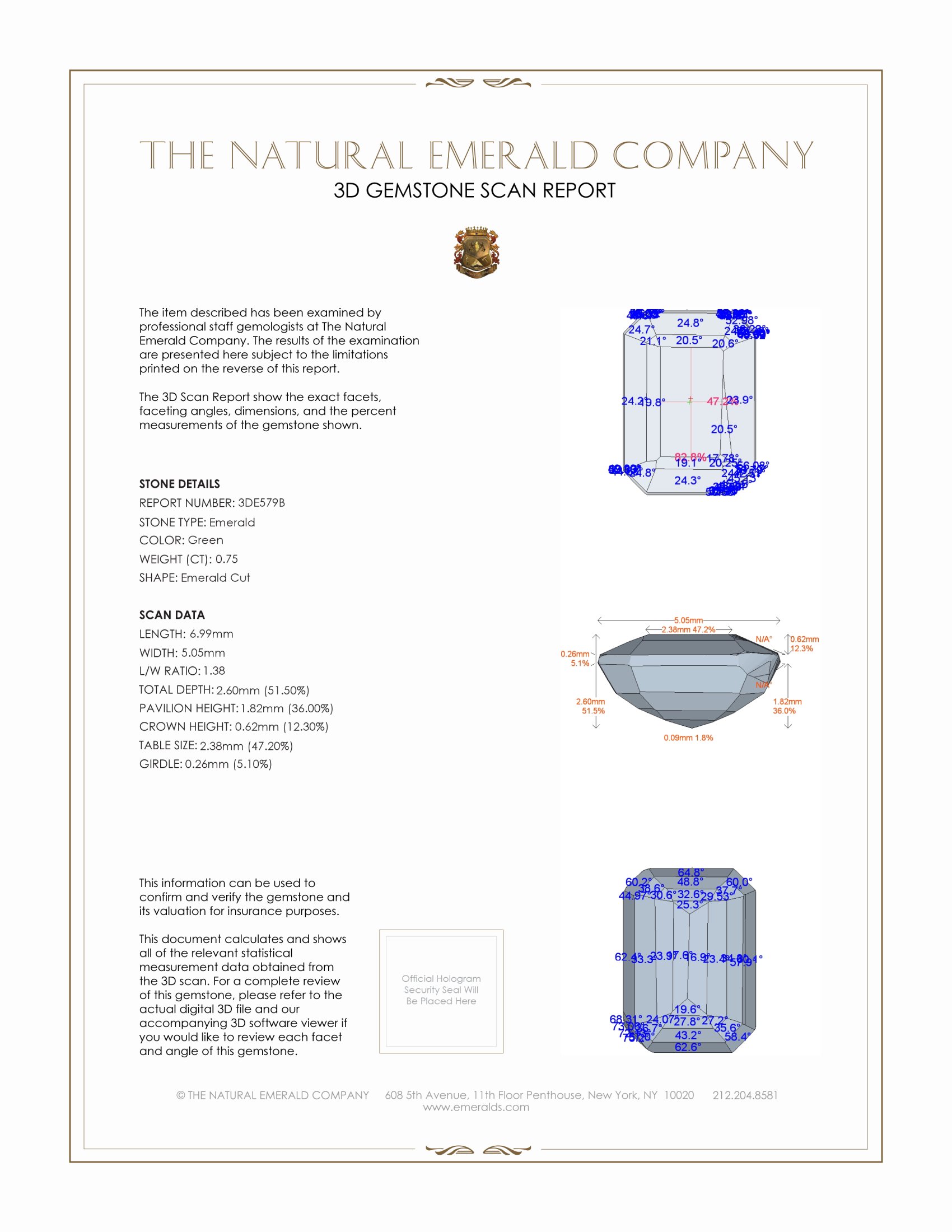 0.75 Ct. Emerald from Zambia