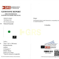 2.09 Ct. Emerald from Colombia Scan Report