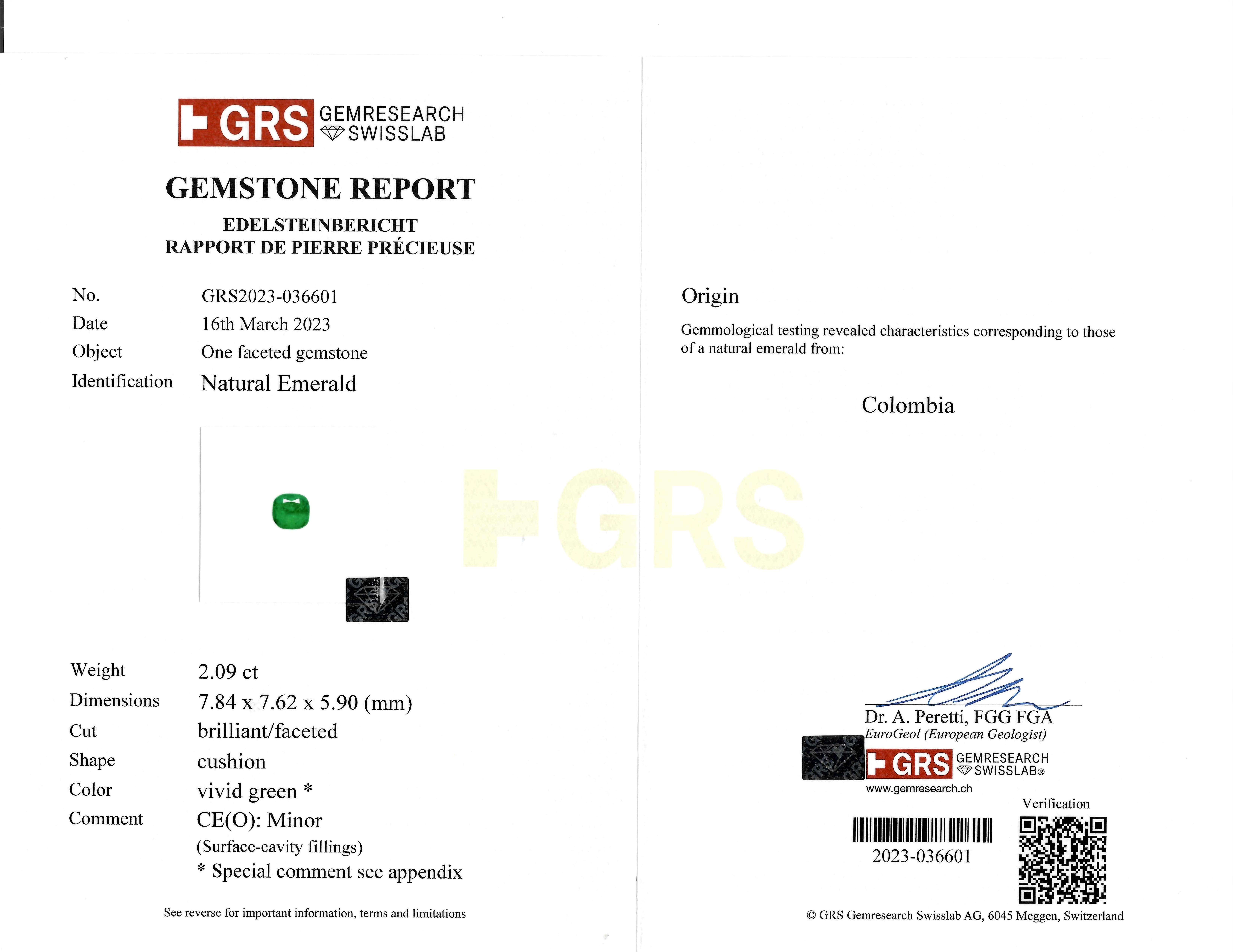 2.09 Ct. Emerald from Colombia