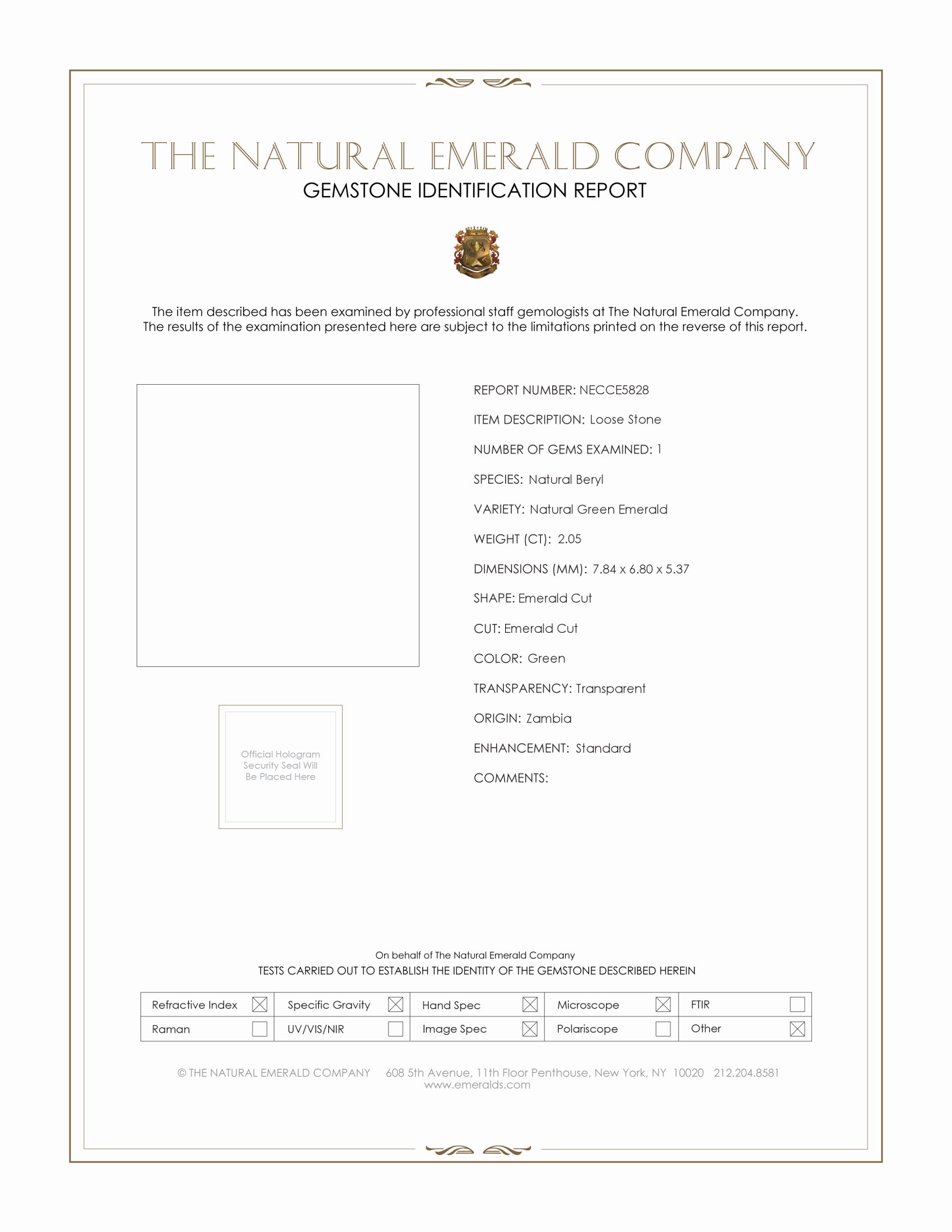 2.05 Ct. Emerald from Zambia