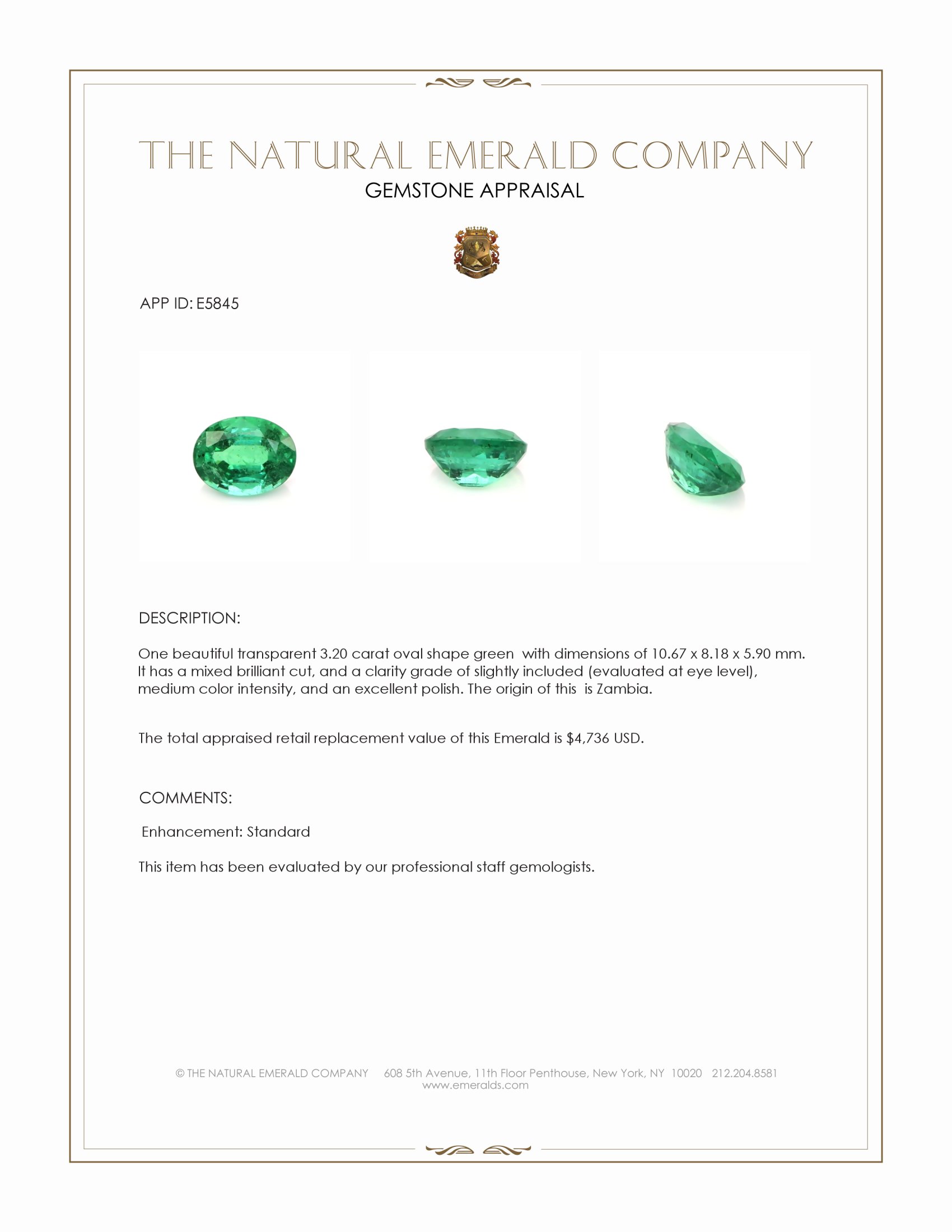 3.20 Ct. Emerald from Zambia