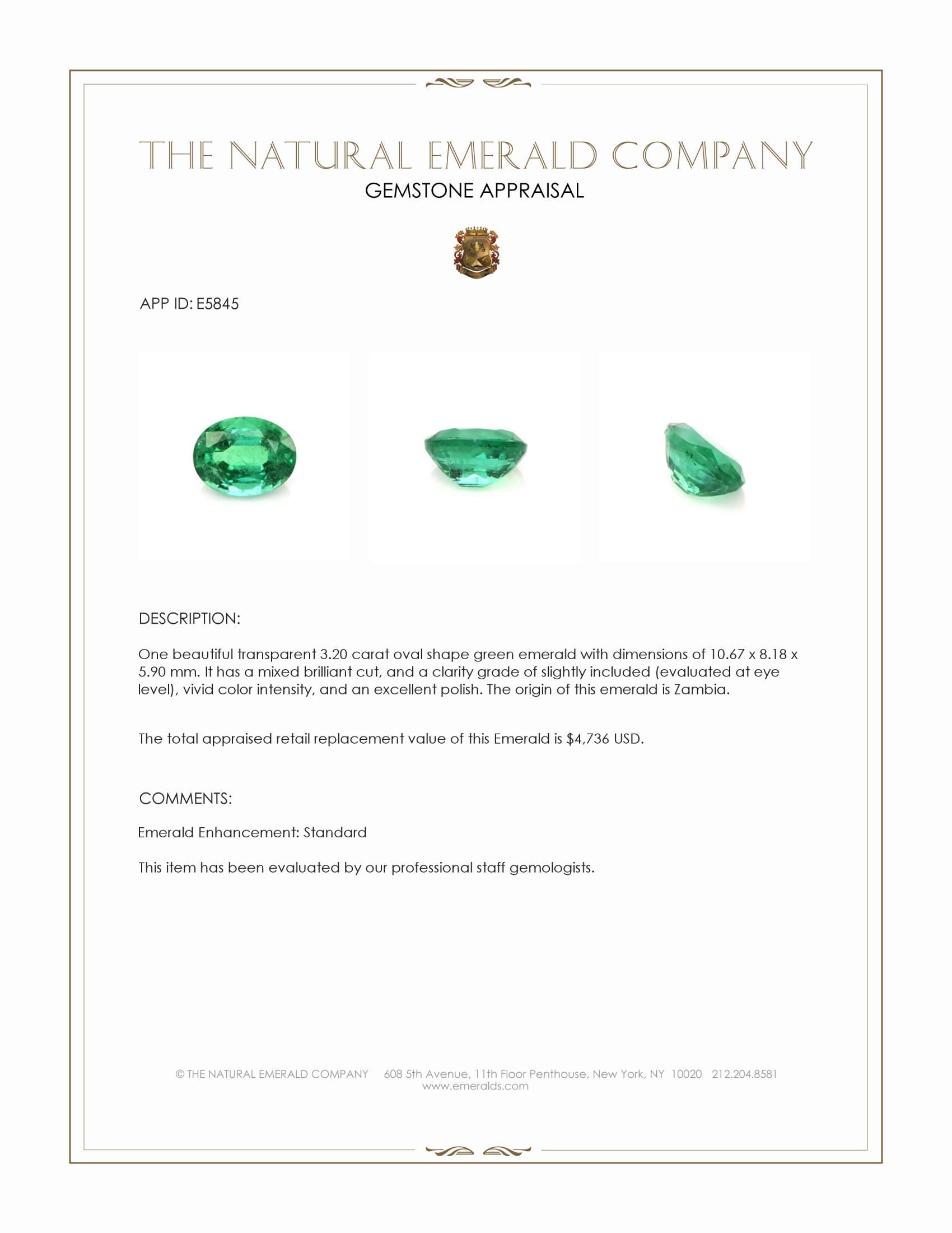 3.20 Ct. Emerald from Zambia
