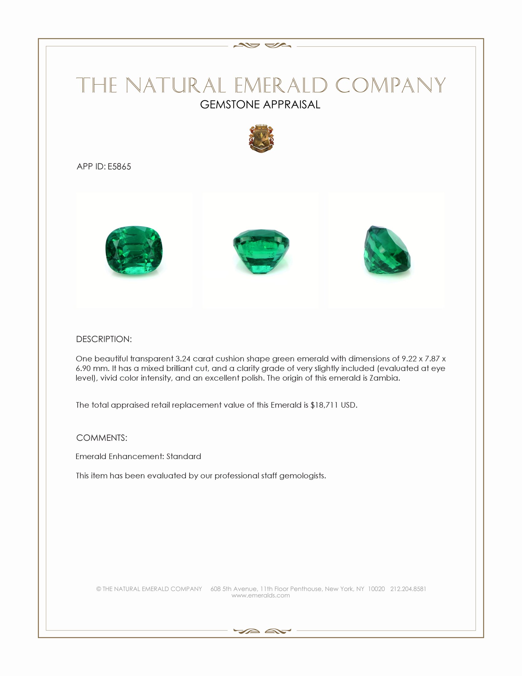 3.24 Ct. Emerald from Zambia