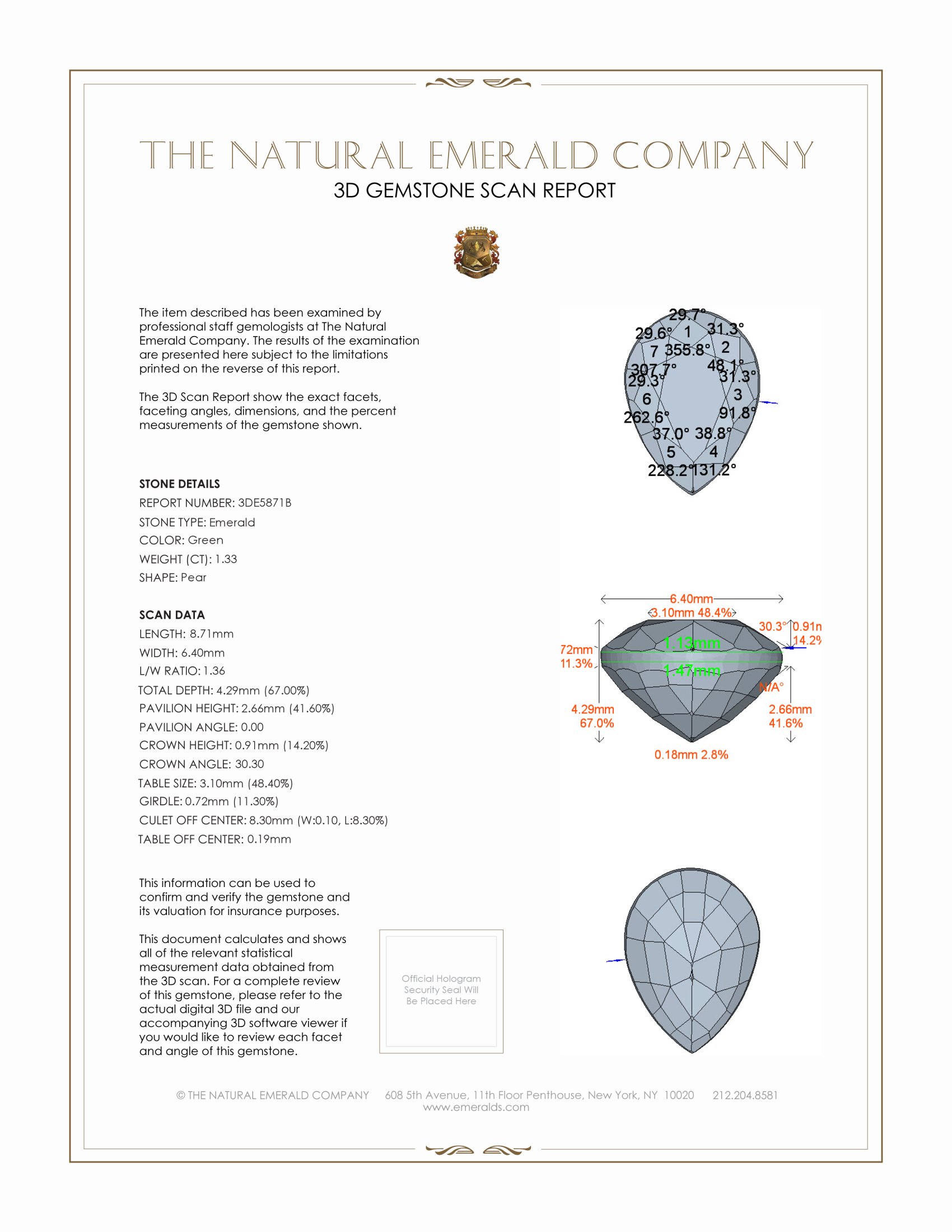 1.33 Ct. Emerald from Zambia