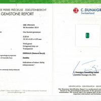2.22 Ct. Emerald from Zambia Scan Report
