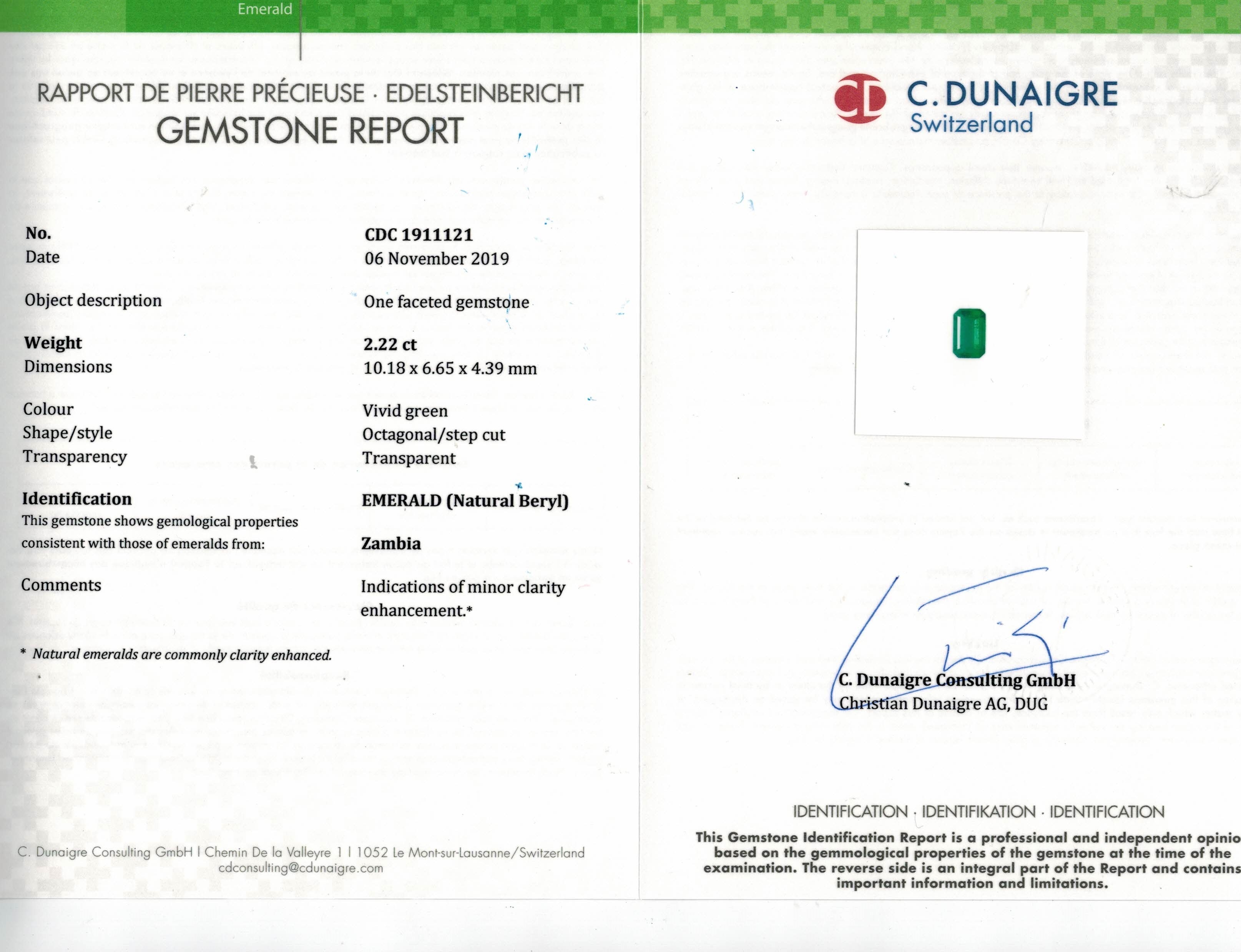 2.22 Ct. Emerald from Zambia