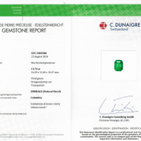 13.74 Ct. Emerald from Colombia Scan Report