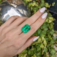 13.74 Ct. Emerald from Colombia Life Style