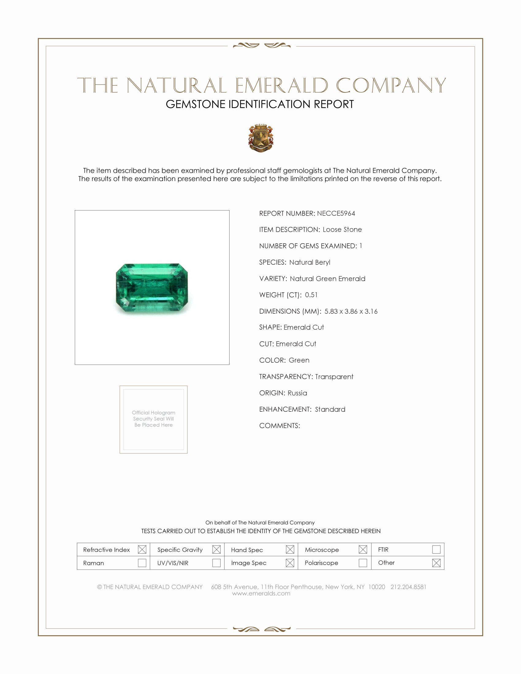 0.51 Ct. Emerald from Russia