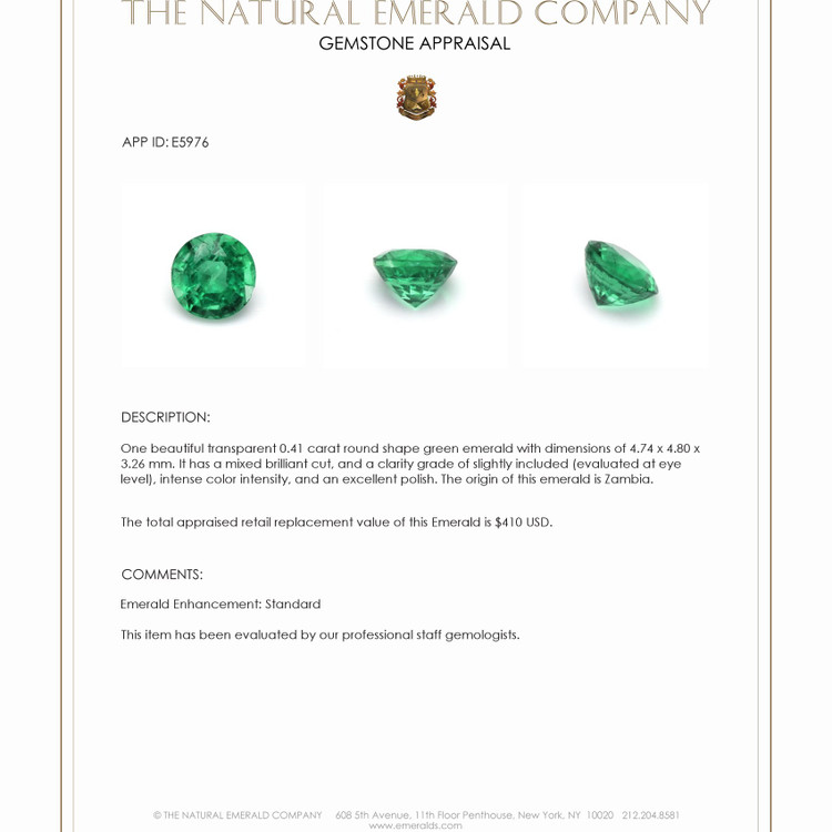 0.41 Ct. Emerald from Zambia