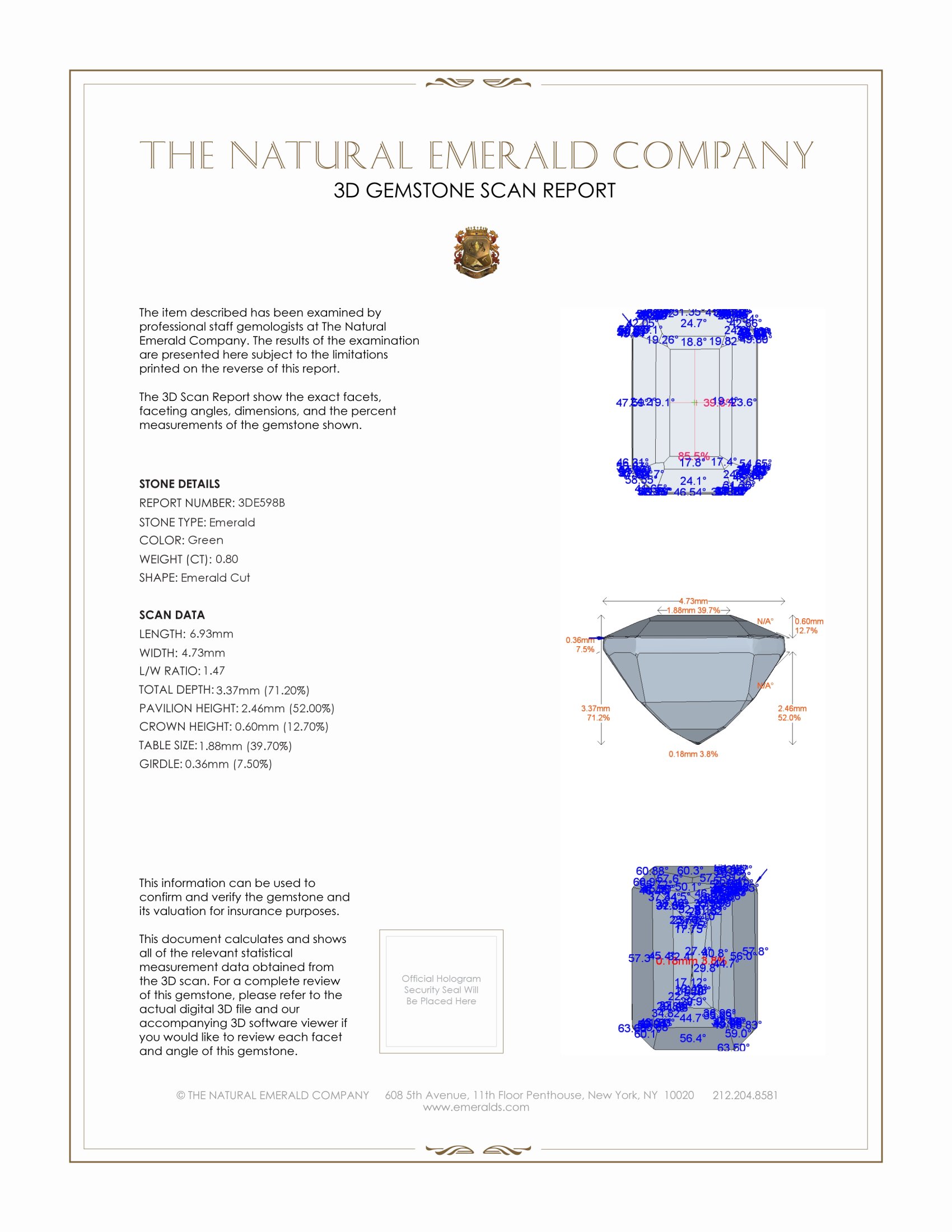 0.80 Ct. Emerald from Zambia