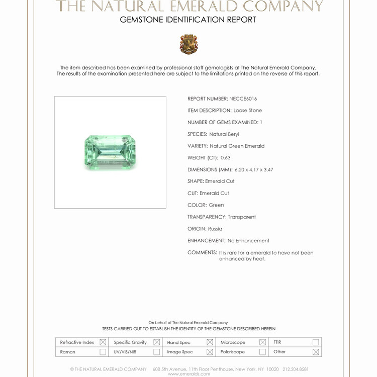 0.63 Ct. Emerald from Russia