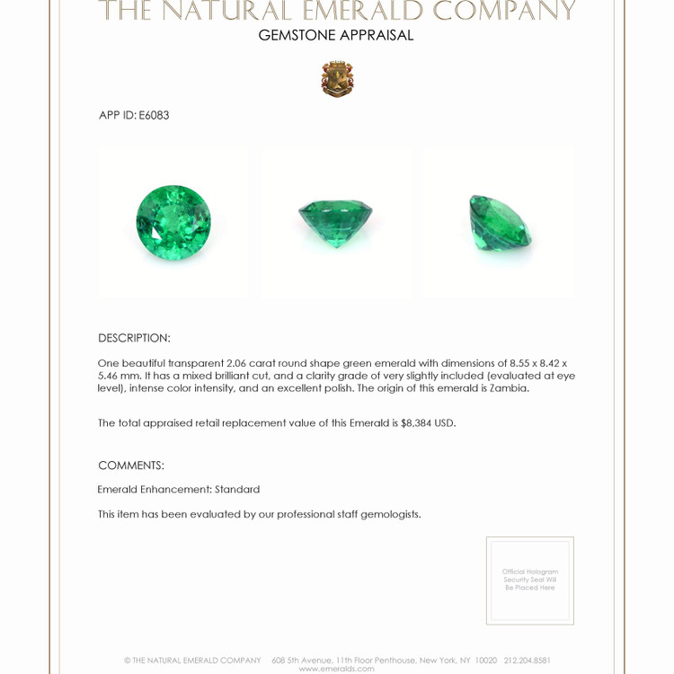 2.06 Ct. Emerald from Zambia