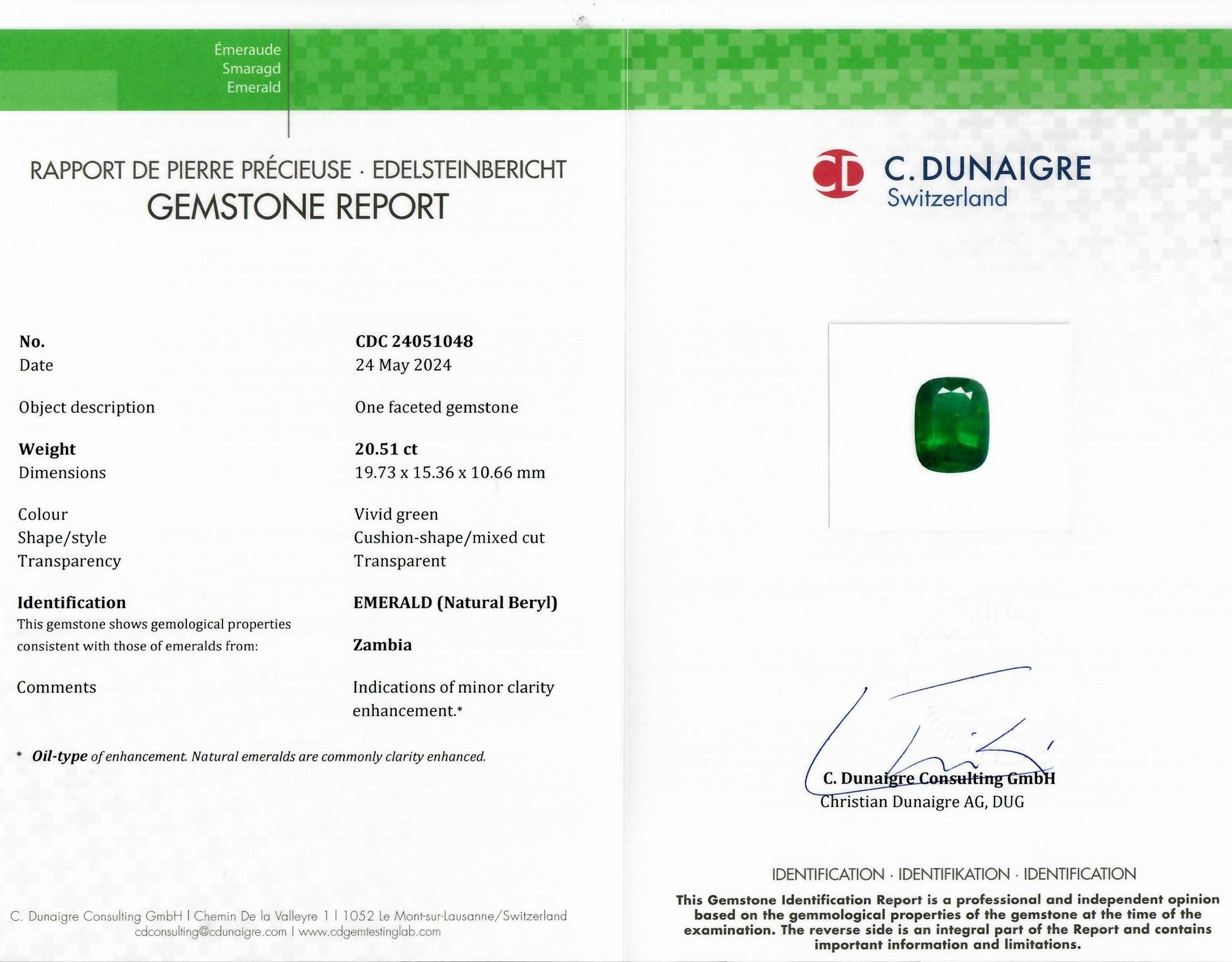 20.51 Ct. Emerald from Zambia