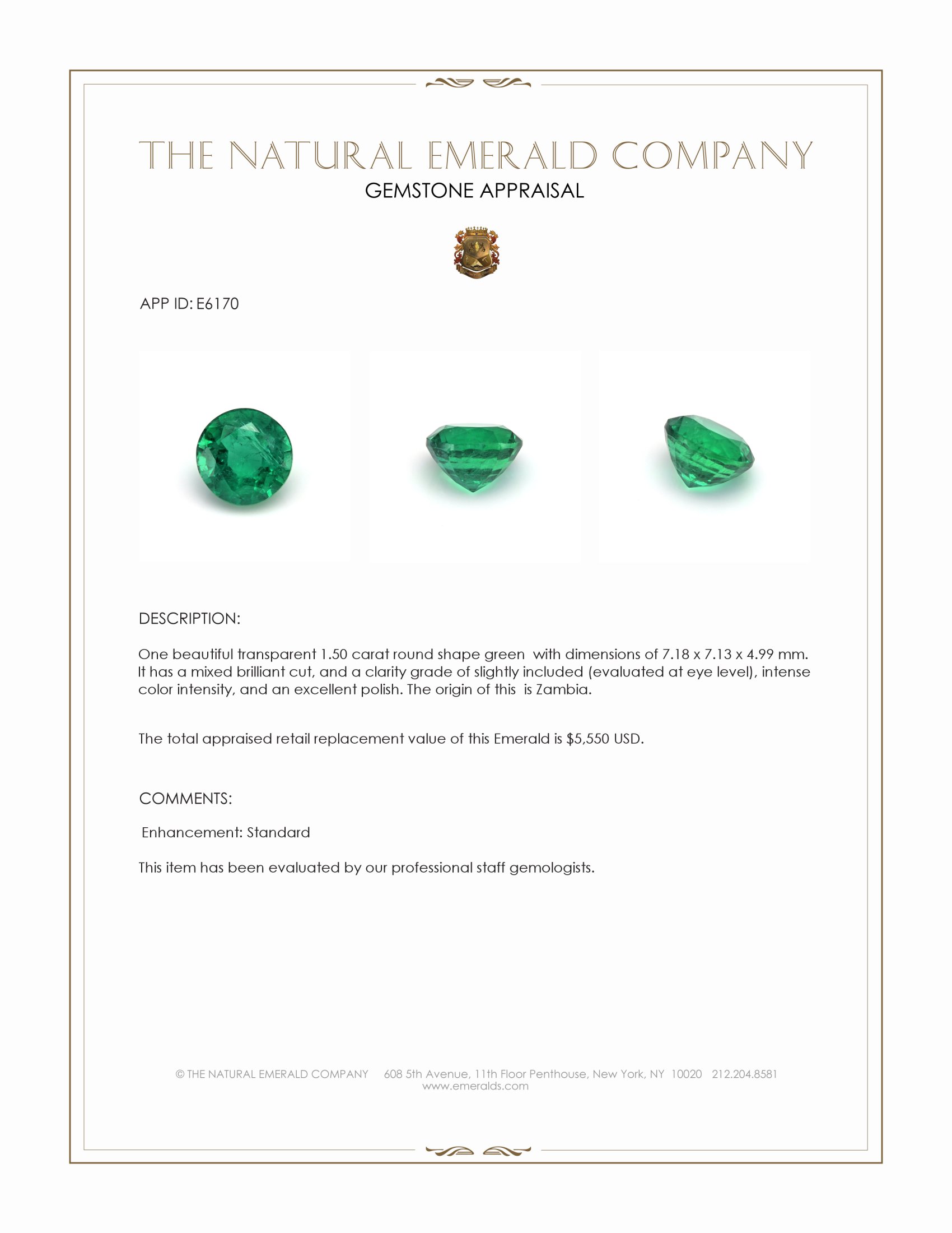 1.50 Ct. Emerald from Zambia