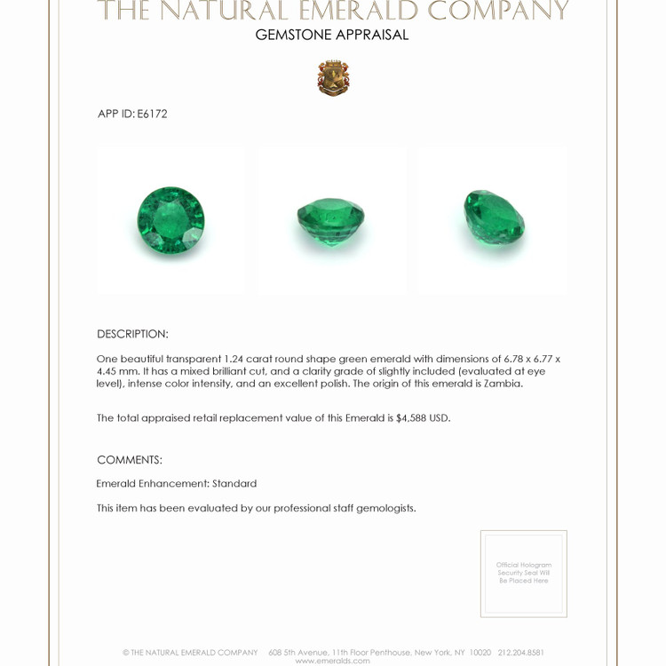 1.24 Ct. Emerald from Zambia