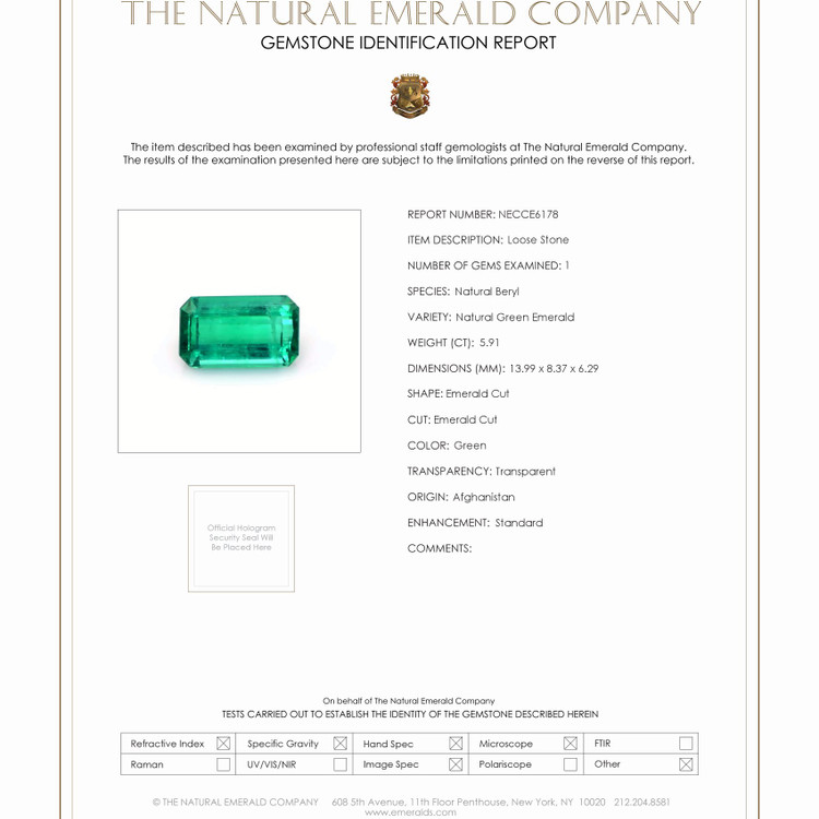 5.91 Ct. Emerald from Afghanistan