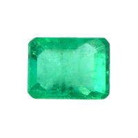 Pave Emerald Ring 1.03 Ct., 18K White Gold Combination Stone