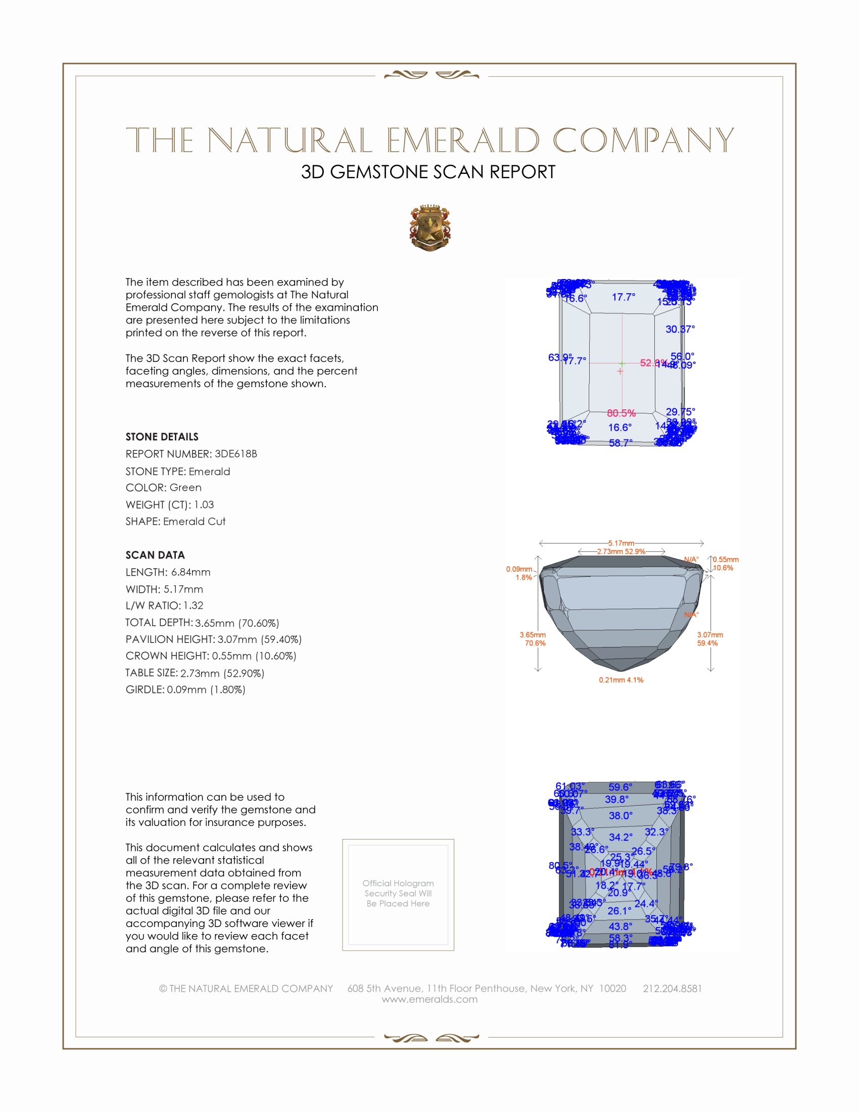 1.03 Ct. Emerald from Zambia