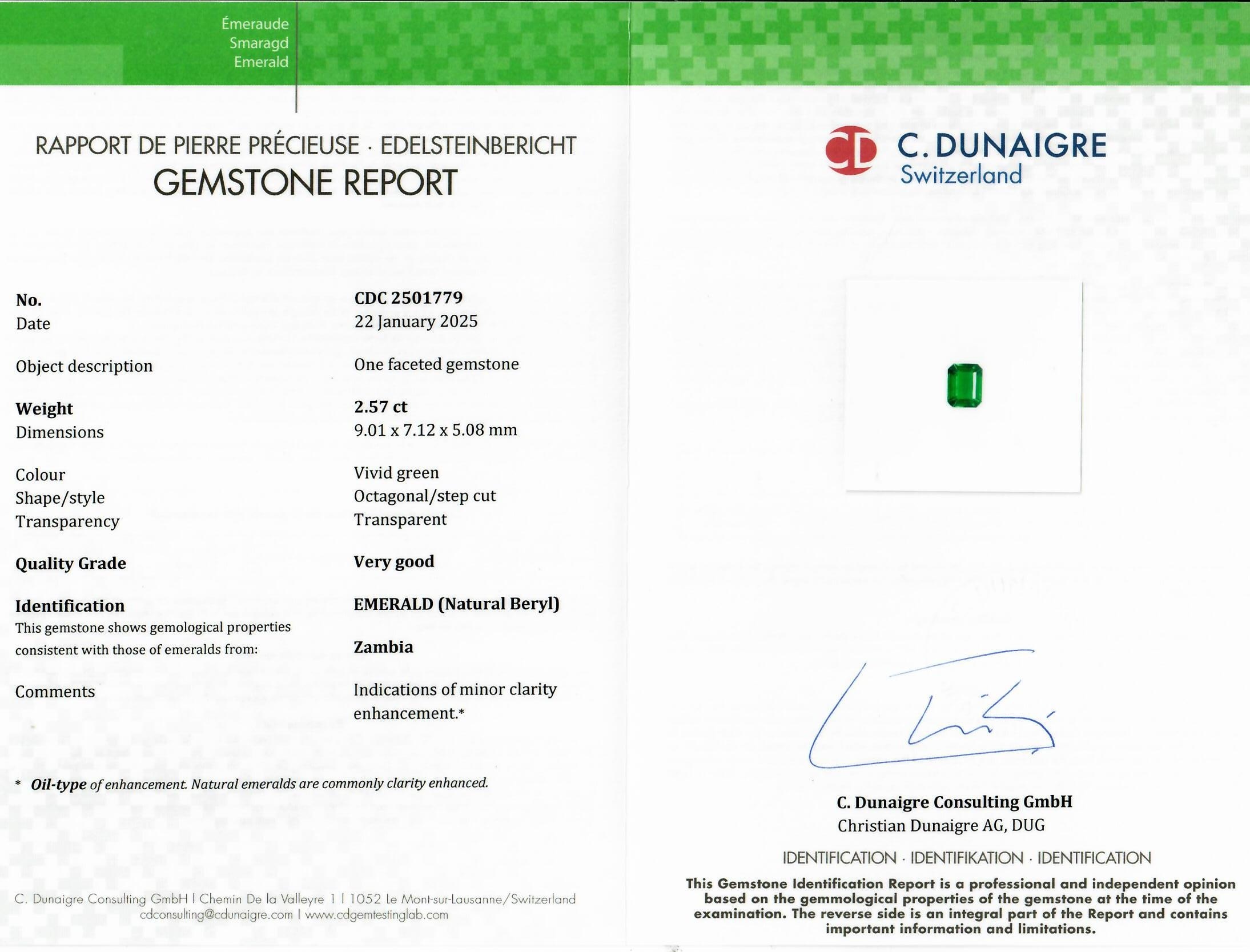 2.58 Ct. Emerald from Zambia