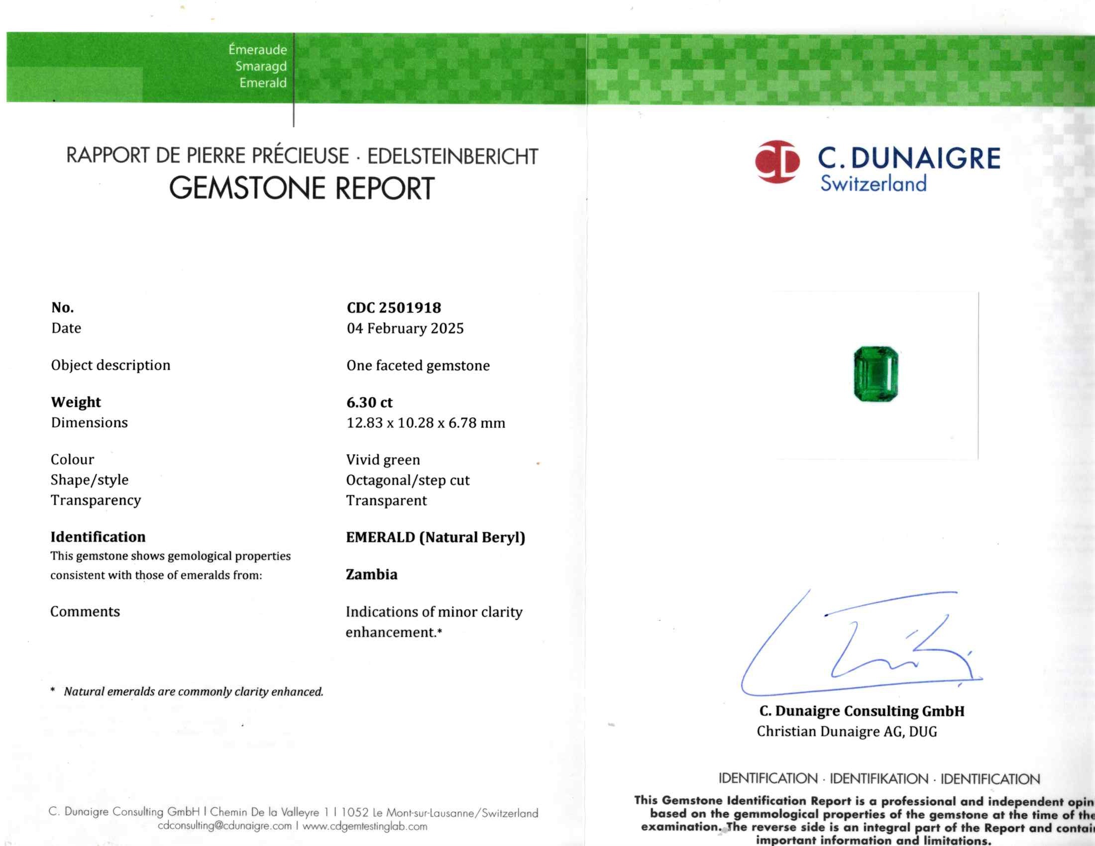 6.30 Ct. Emerald from Zambia