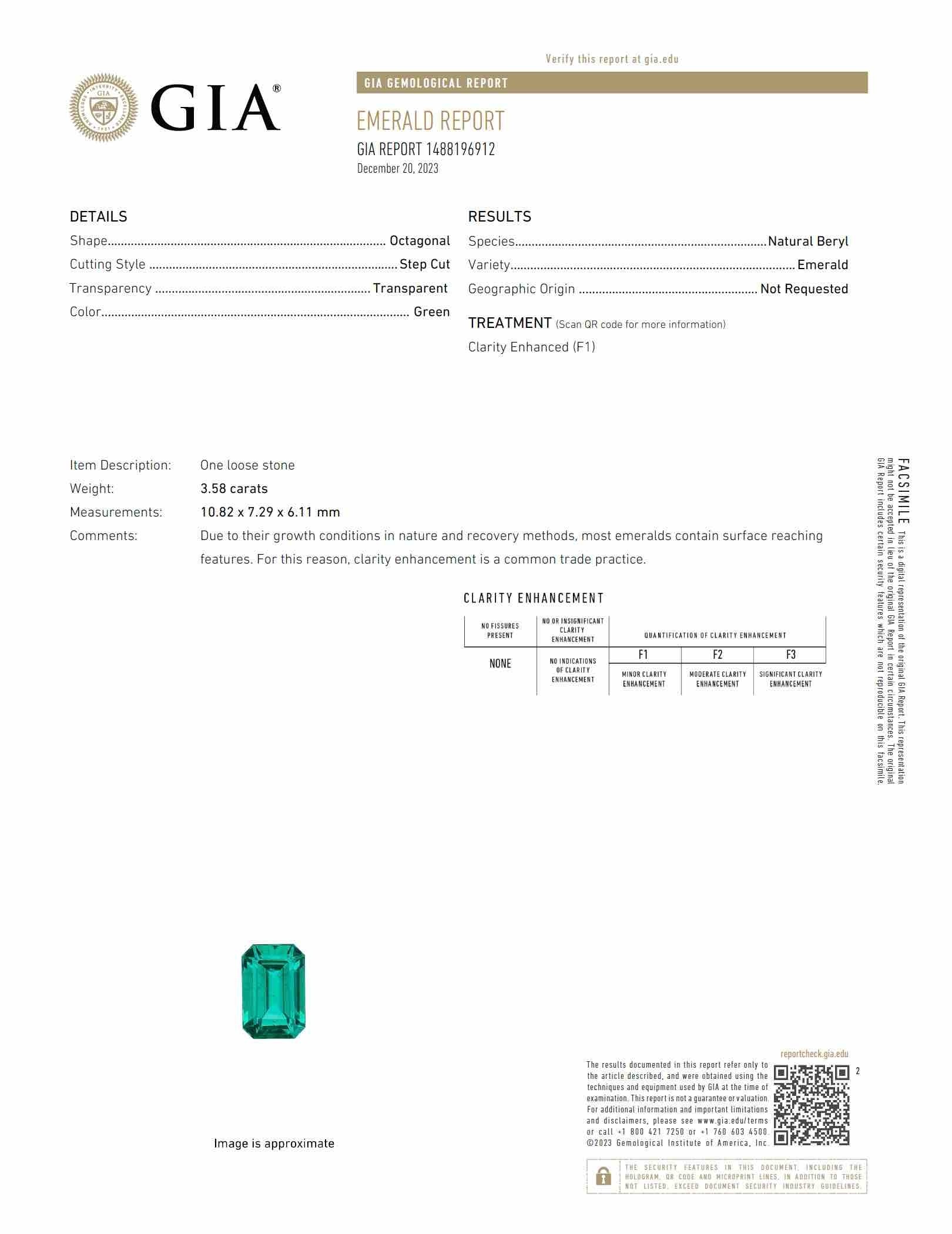 3.58 Ct. Emerald from Zambia