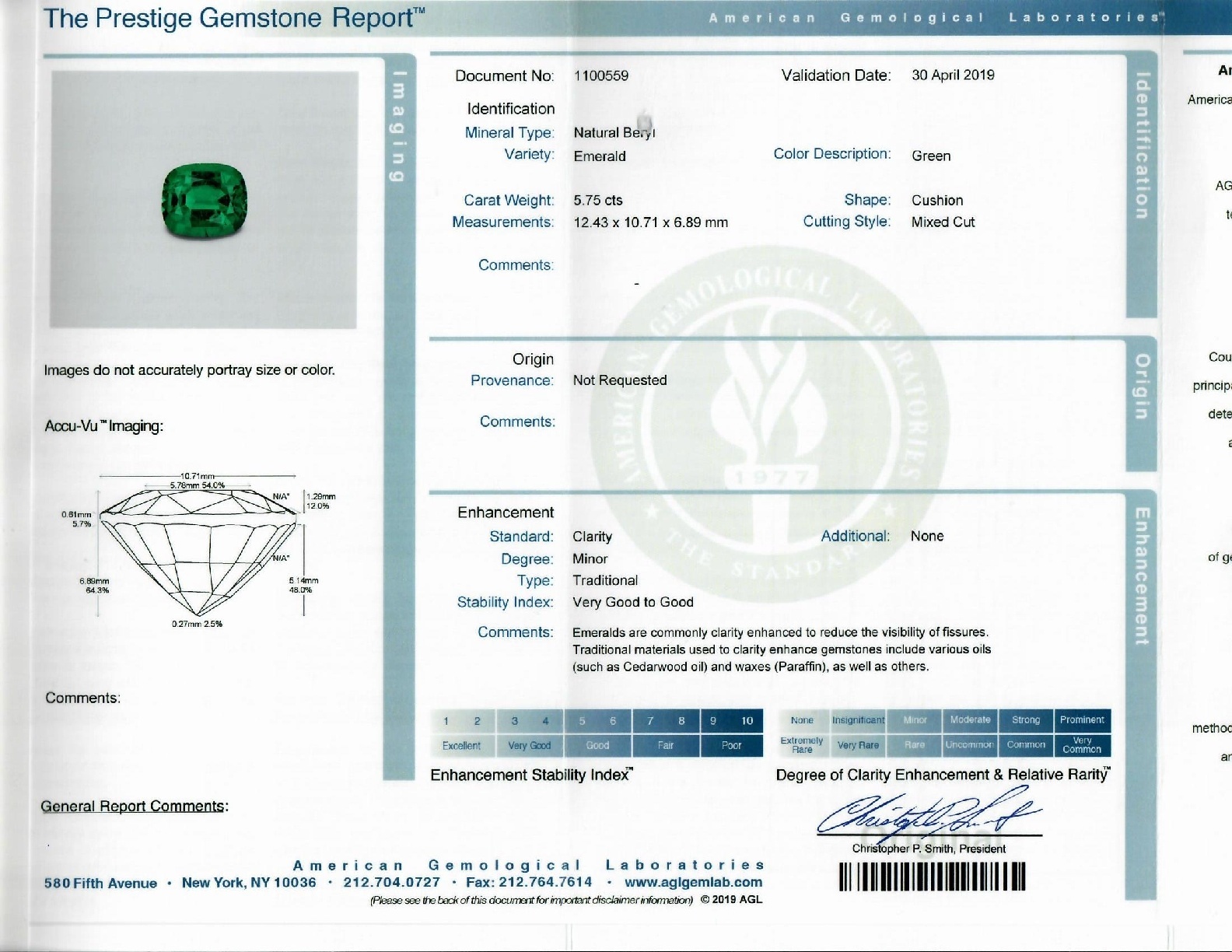 5.75 Ct. Emerald from Zambia