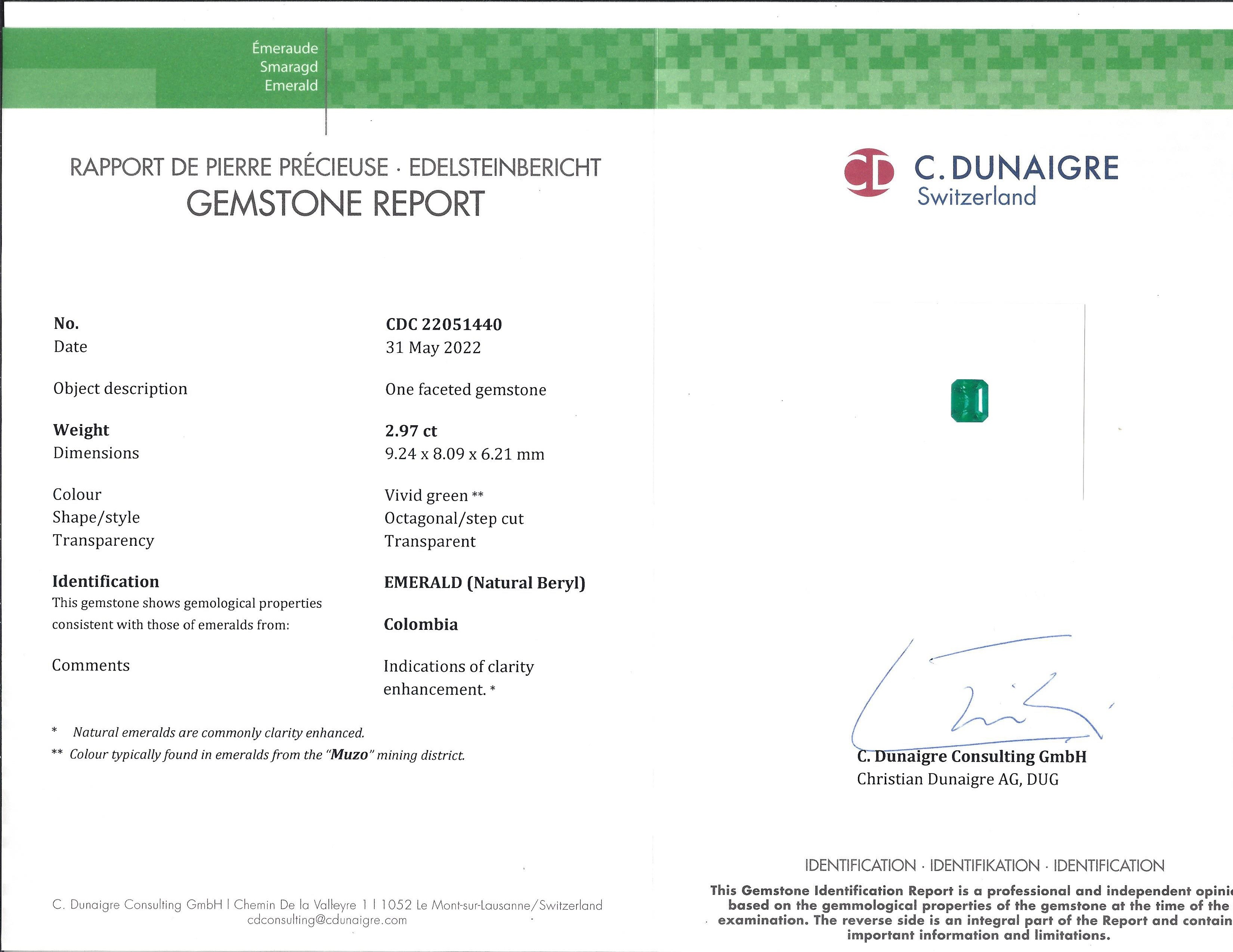 2.97 Ct. Emerald from Colombia