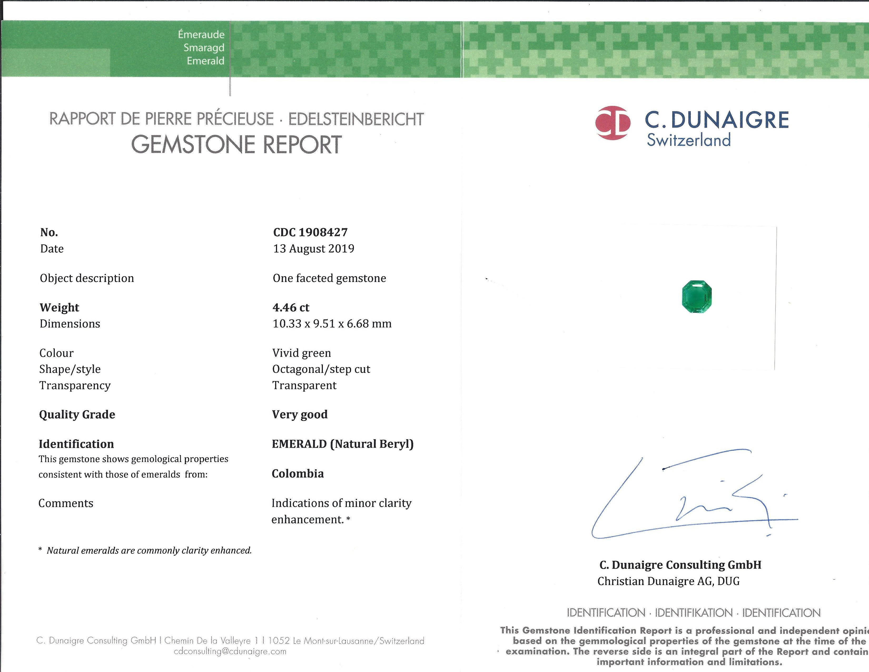 4.46 Ct. Emerald from Colombia