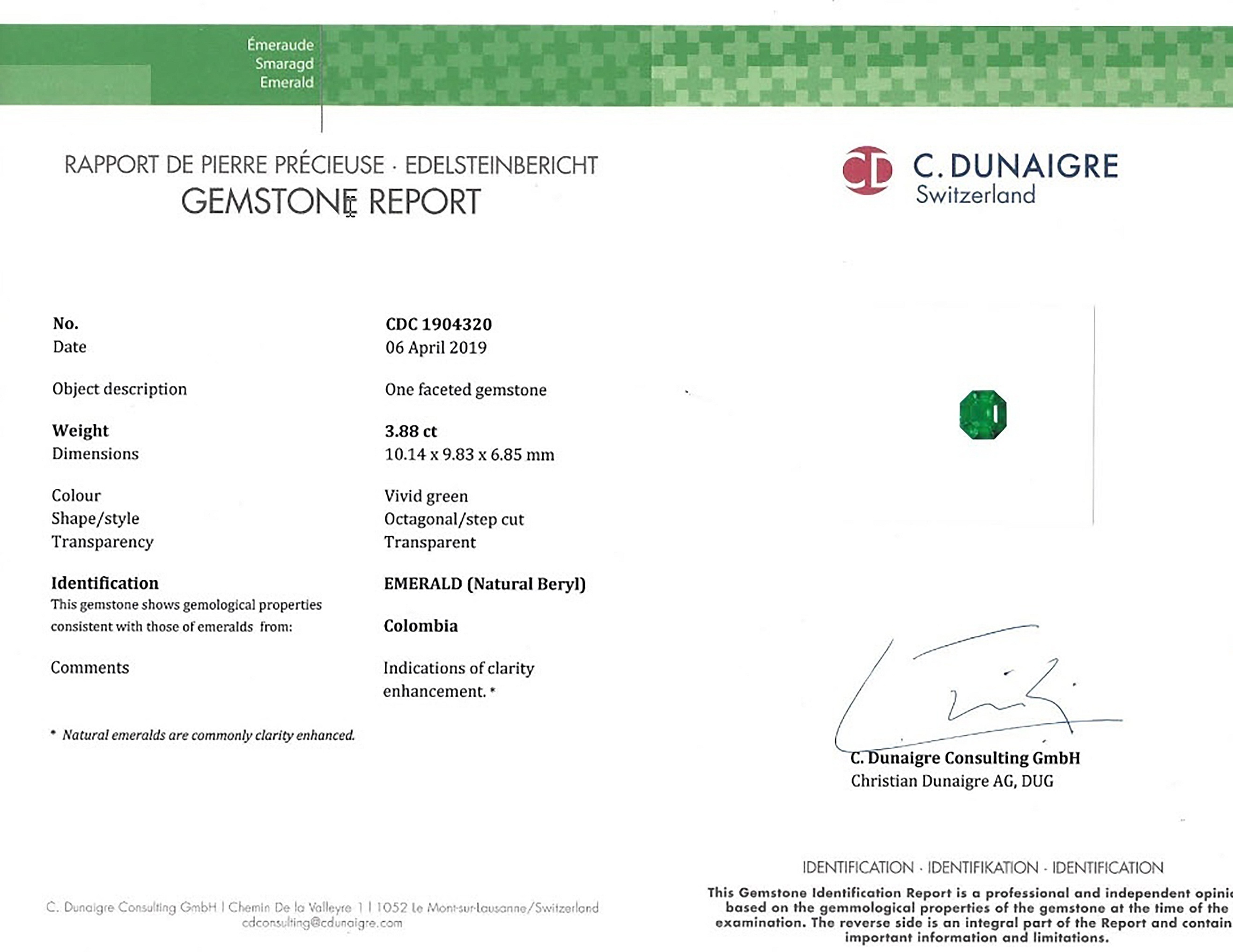 3.88 Ct. Emerald from Colombia