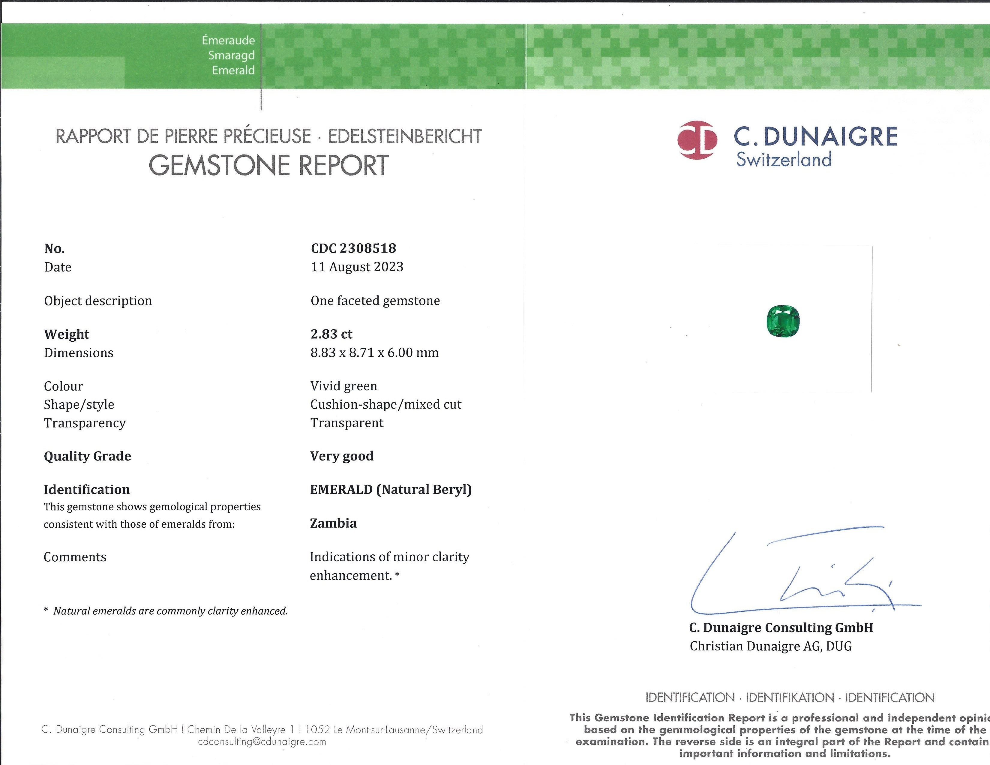 2.83 Ct. Emerald from Zambia