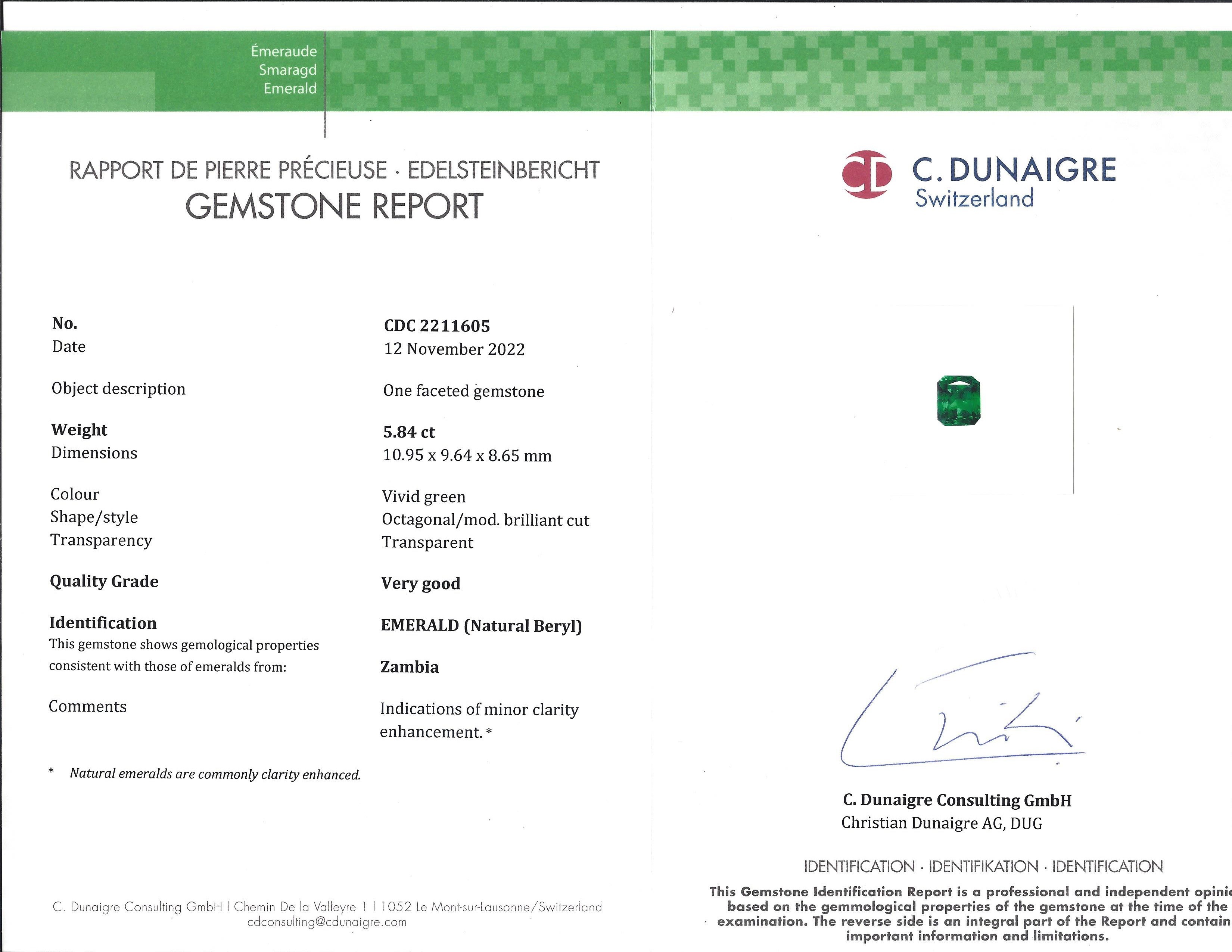 5.84 Ct. Emerald from Zambia