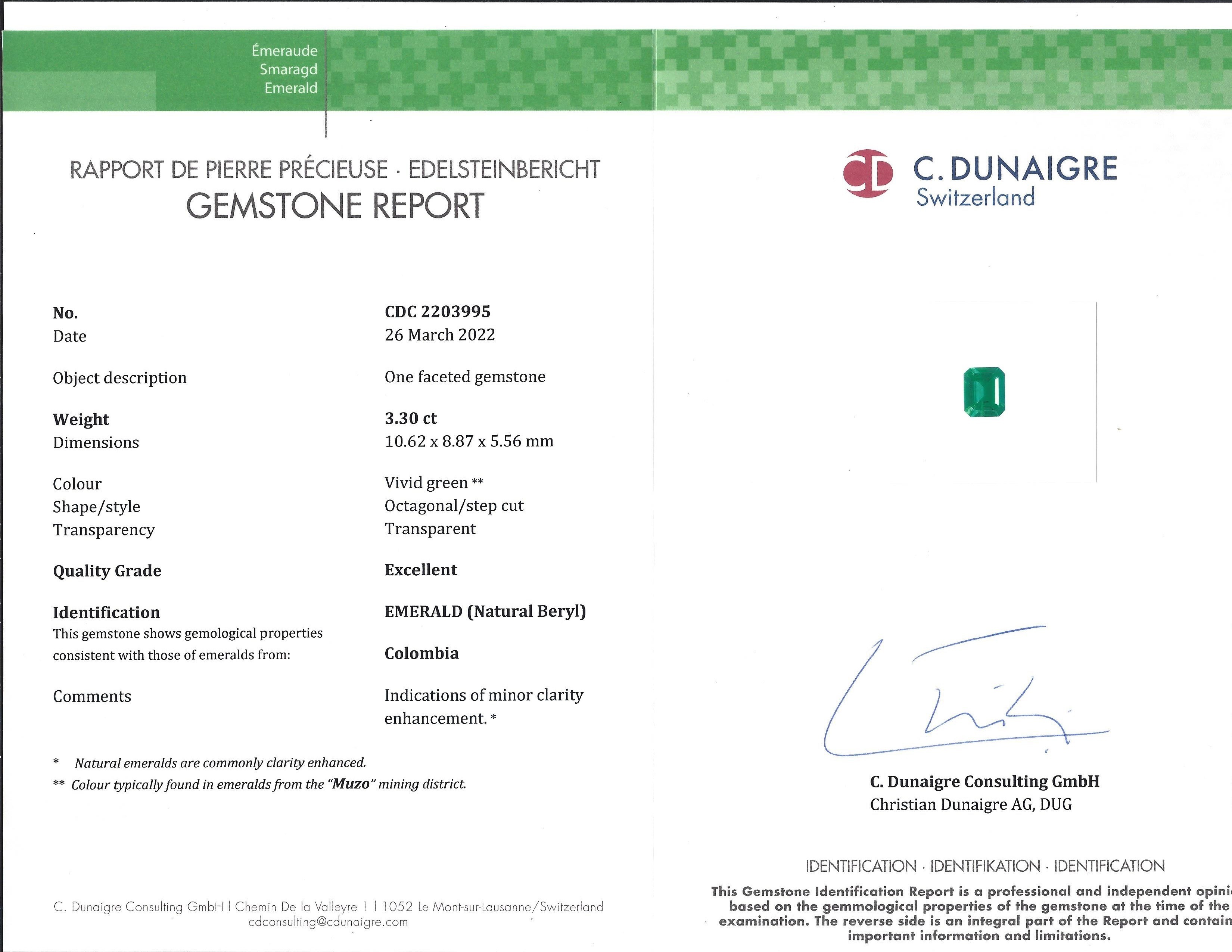 3.30 Ct. Emerald from Colombia - Muzo