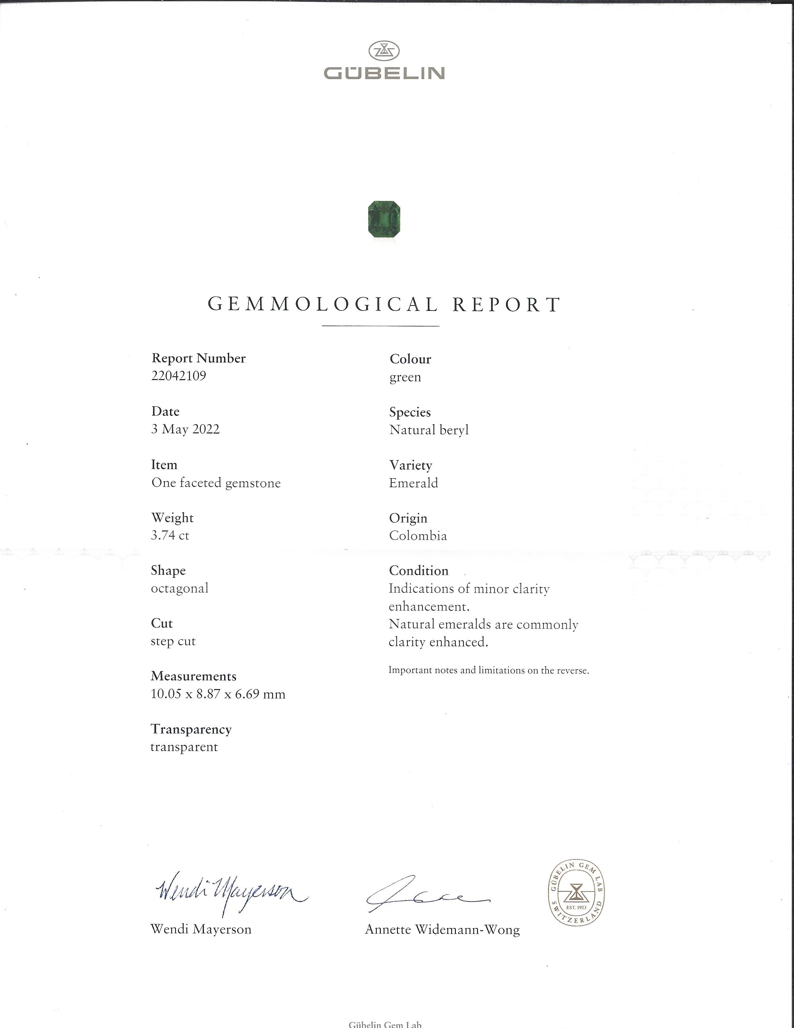 3.74 Ct. Emerald from Colombia