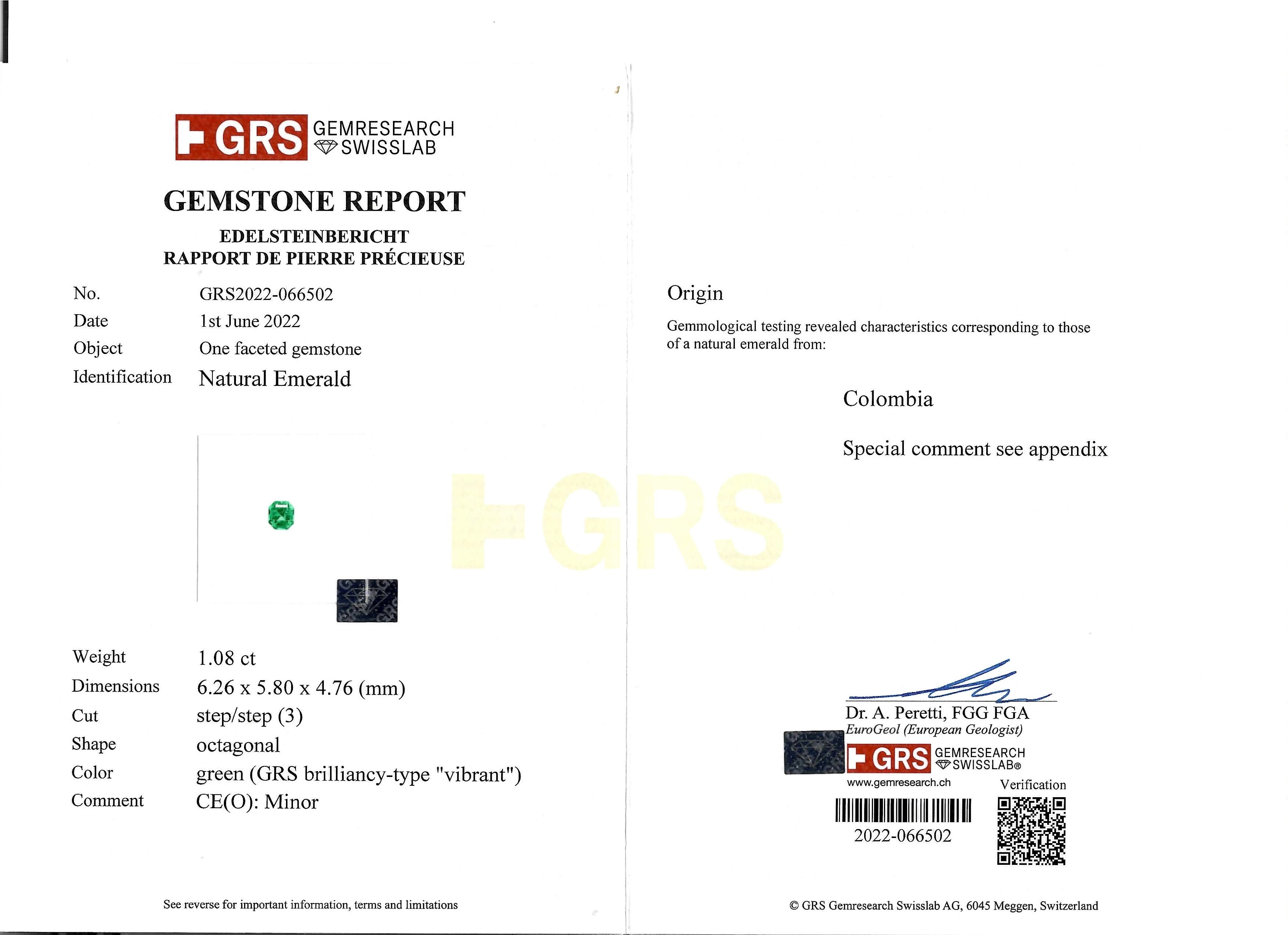 1.08 Ct. Emerald from Colombia