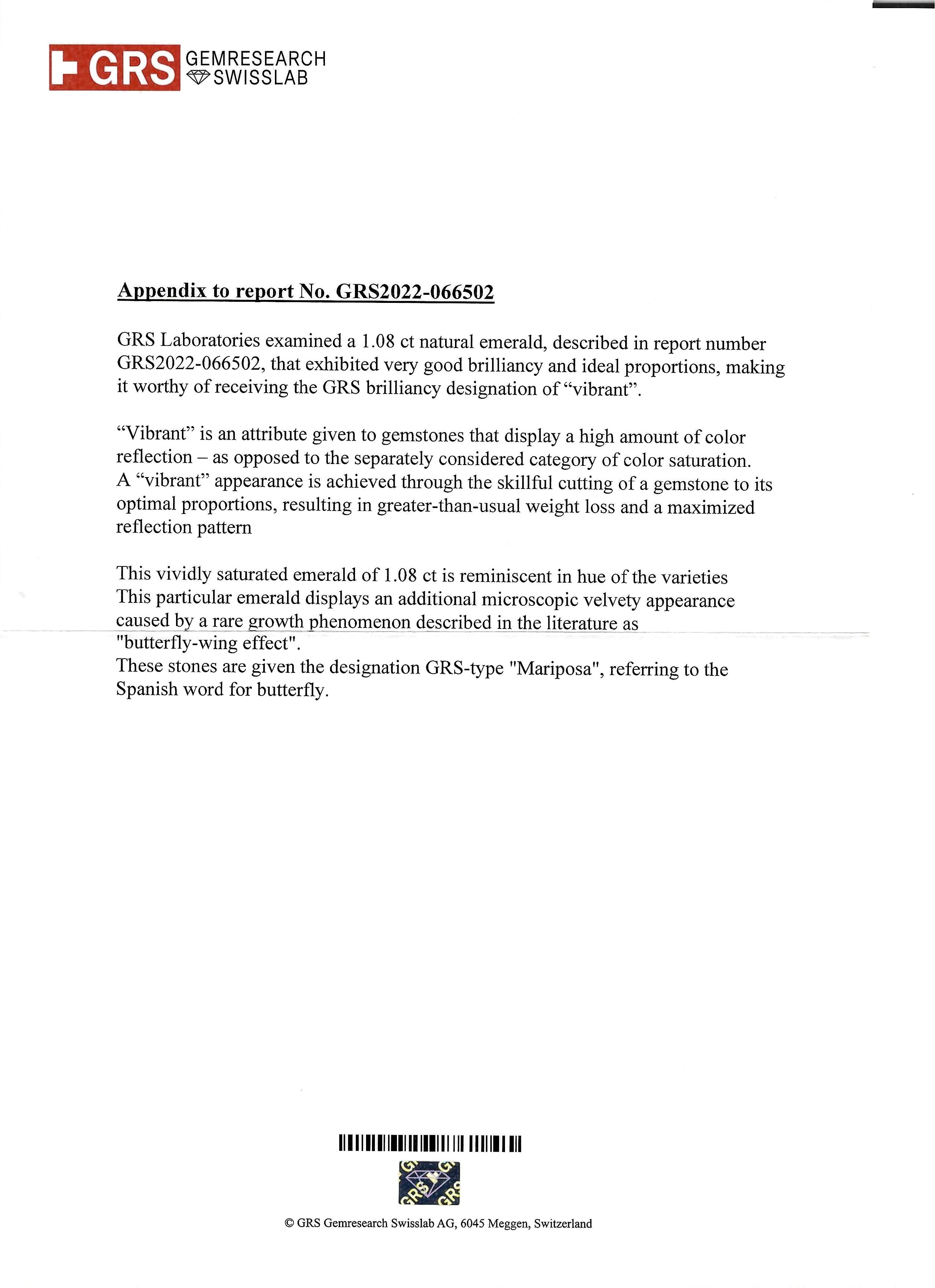 1.08 Ct. Emerald from Colombia