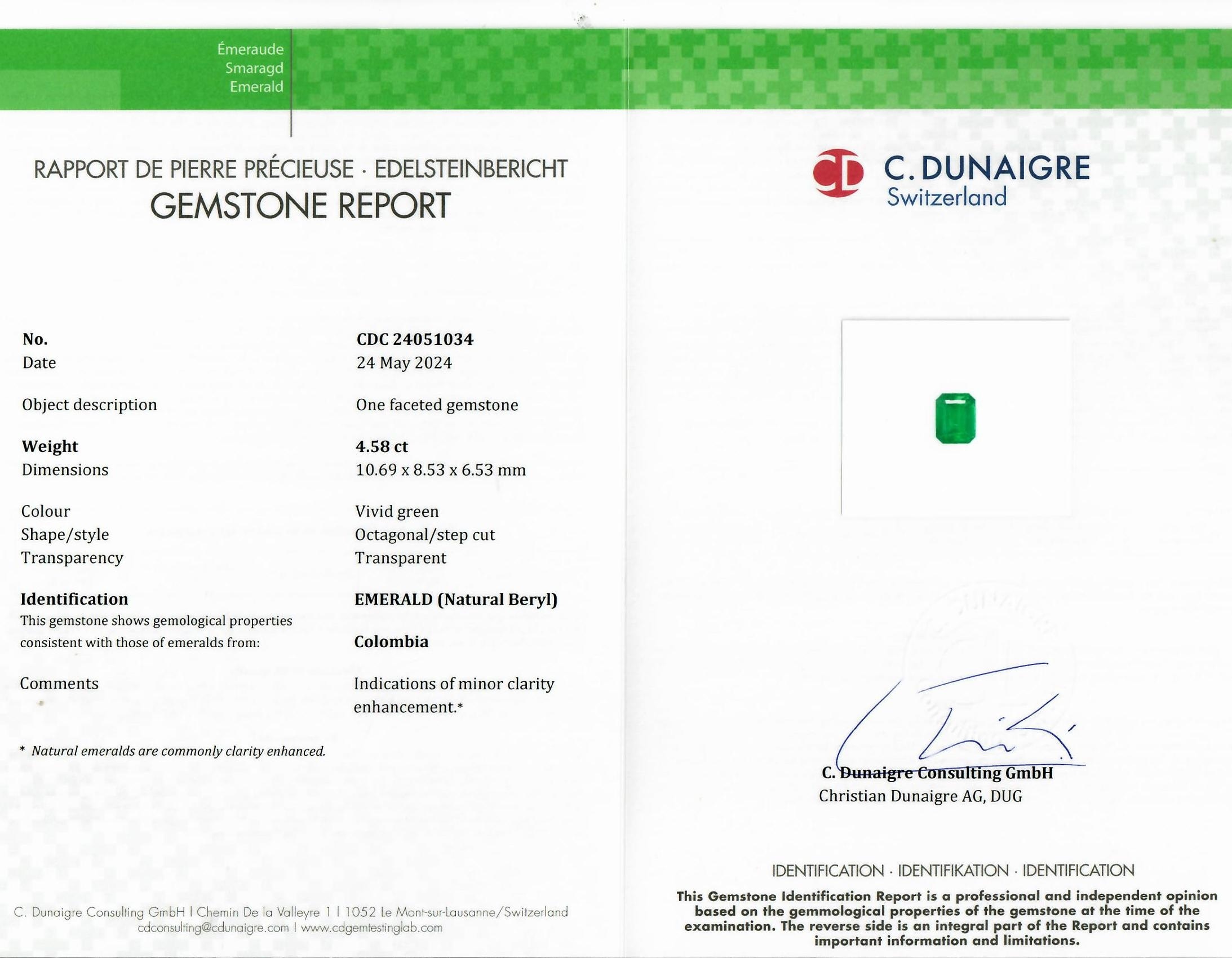 4.58 Ct. Emerald from Colombia