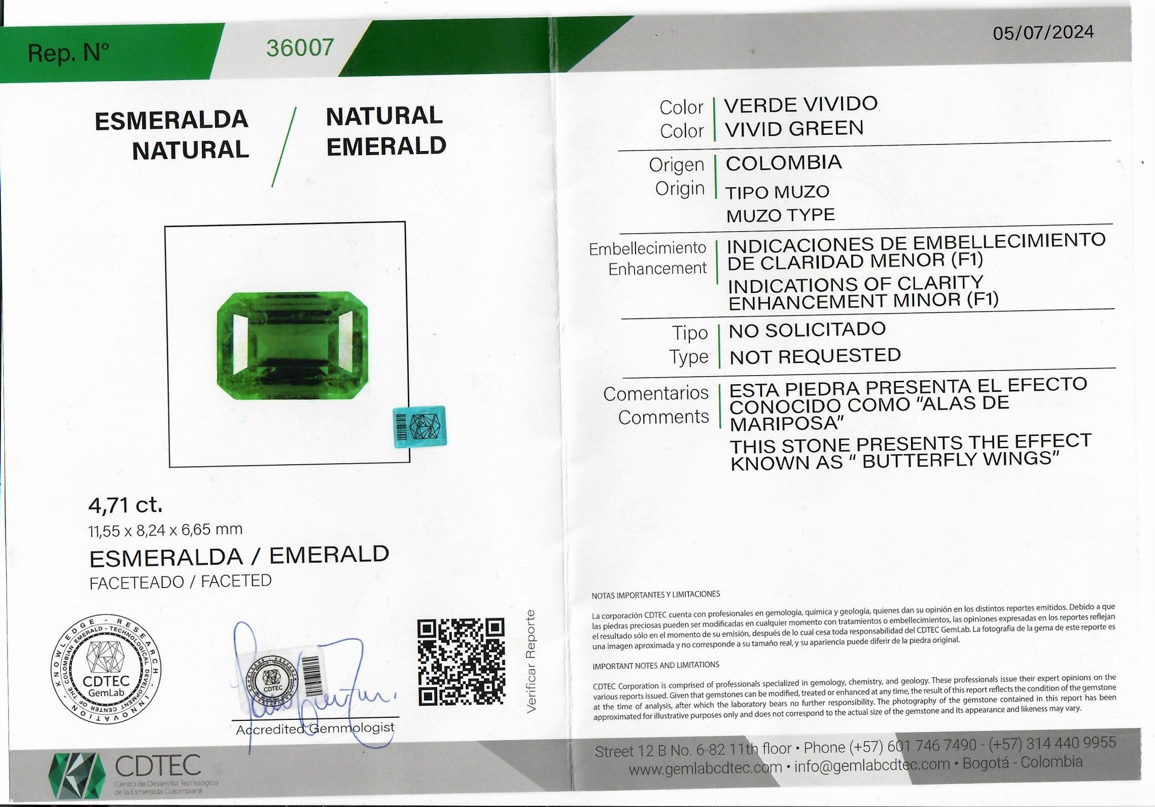 4.71 Ct. Emerald from Colombia