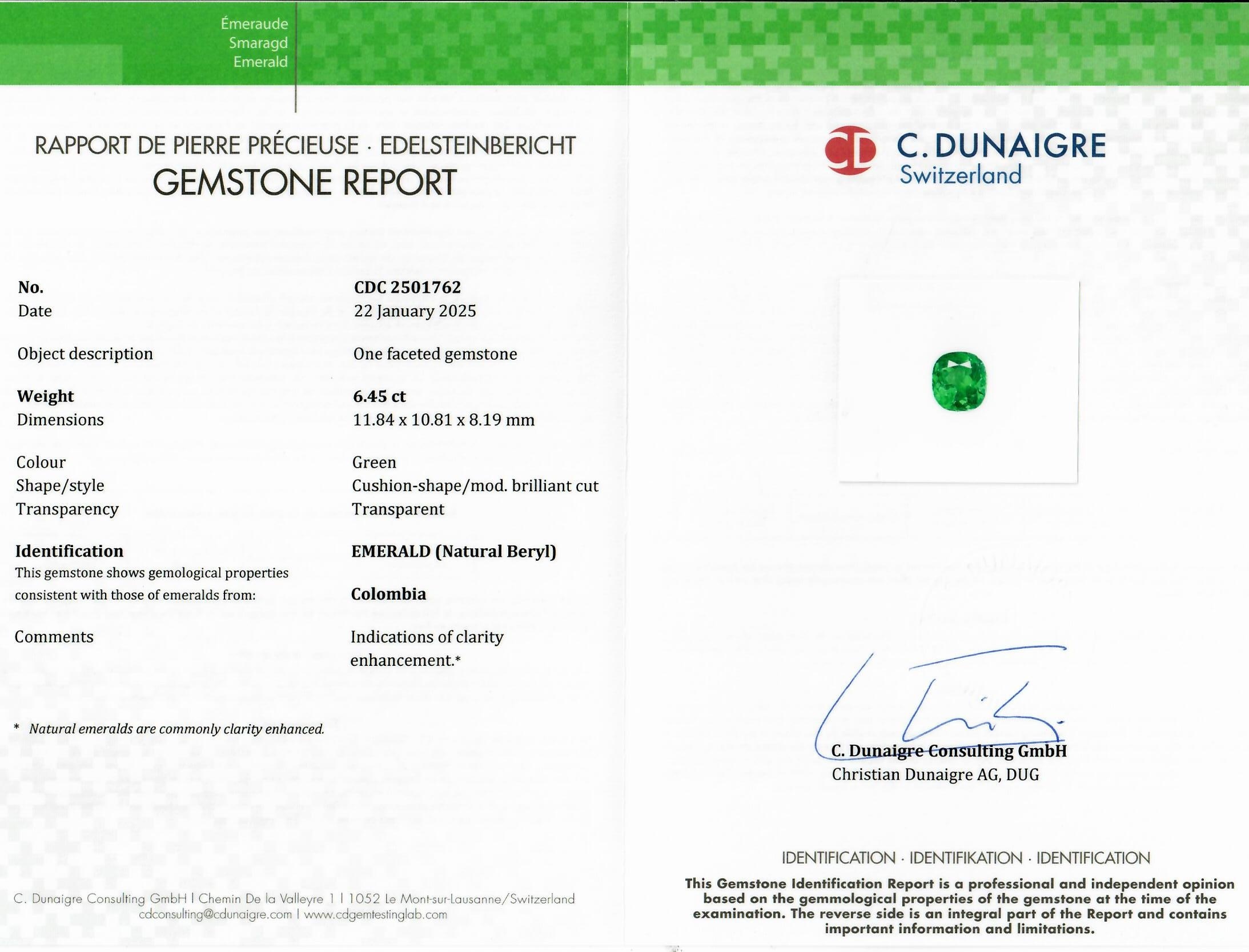 6.45 Ct. Emerald from Colombia