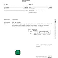 1.46 Ct. Emerald from Afghanistan Scan Report