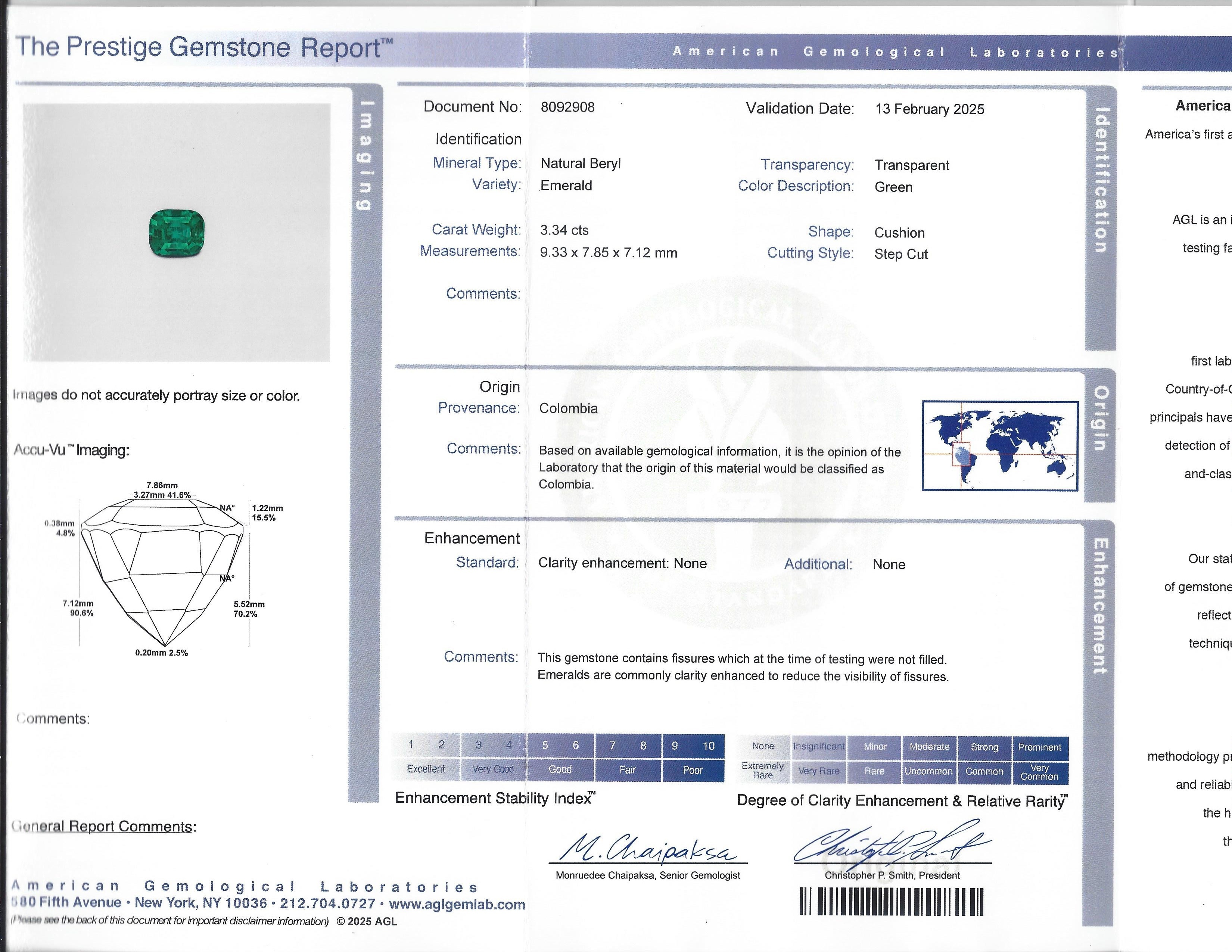 3.34 Ct. Emerald from Colombia