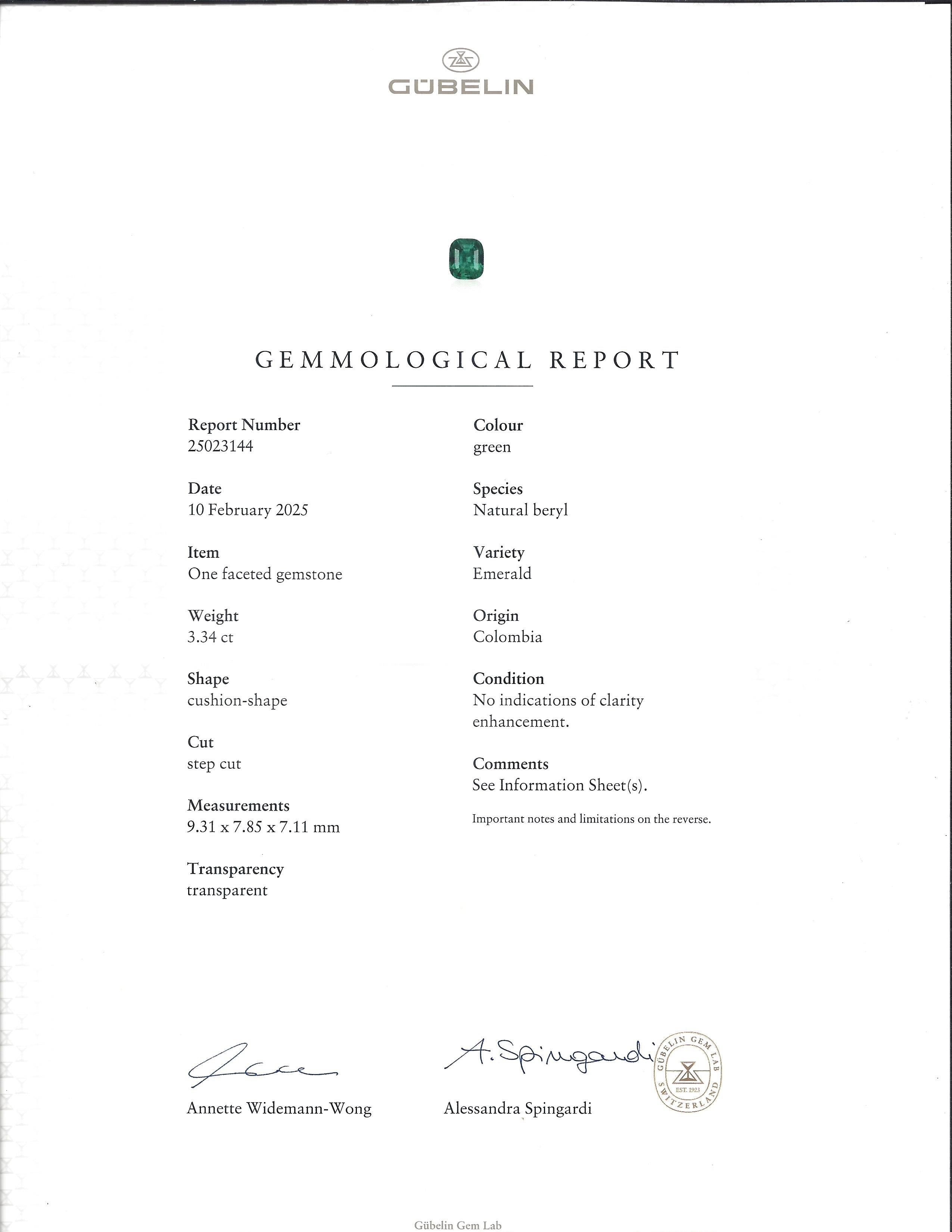 3.34 Ct. Emerald from Colombia