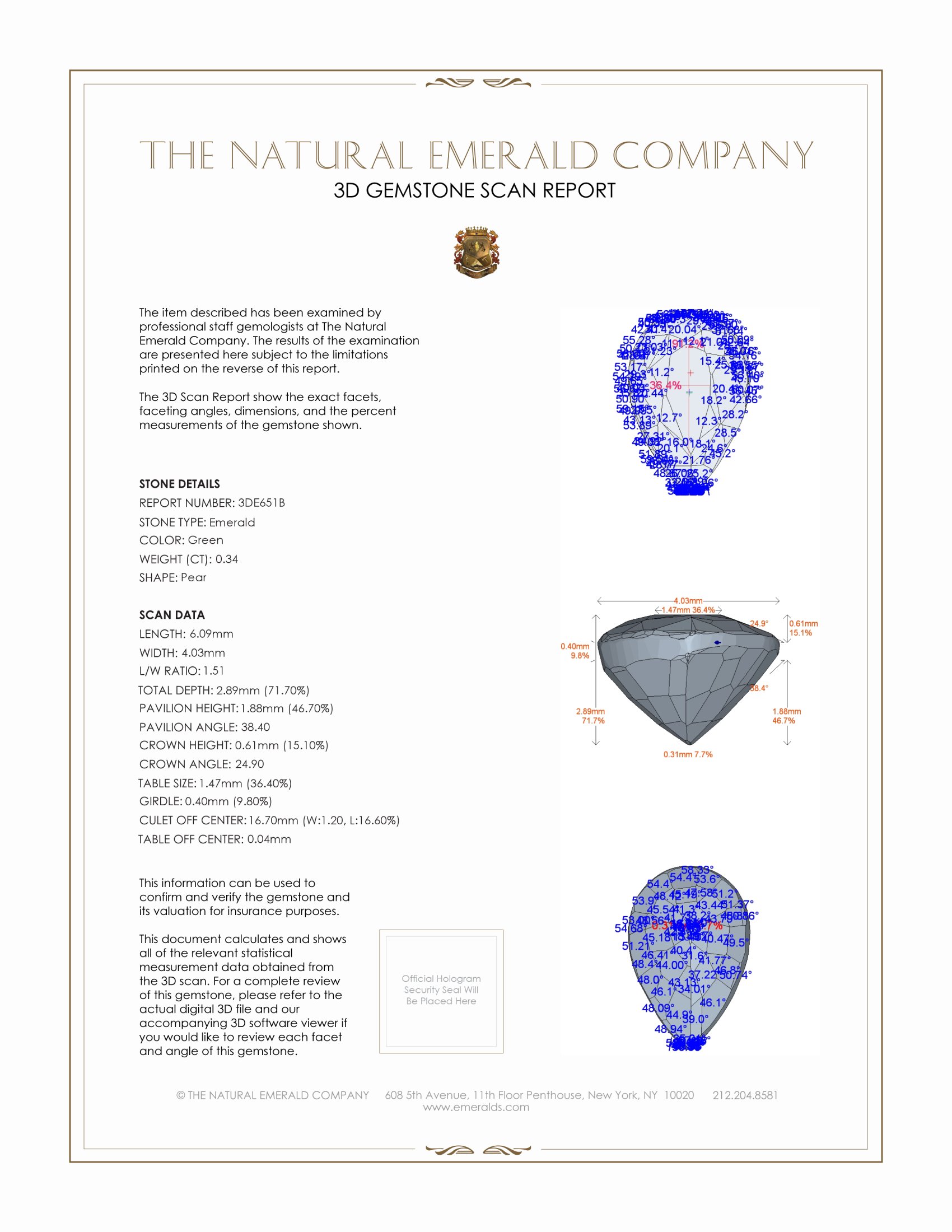 0.34 Ct. Emerald from Zambia