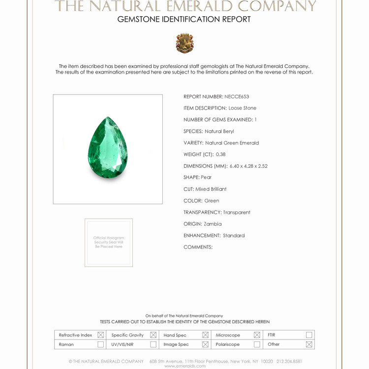 0.38 Ct. Emerald from Zambia