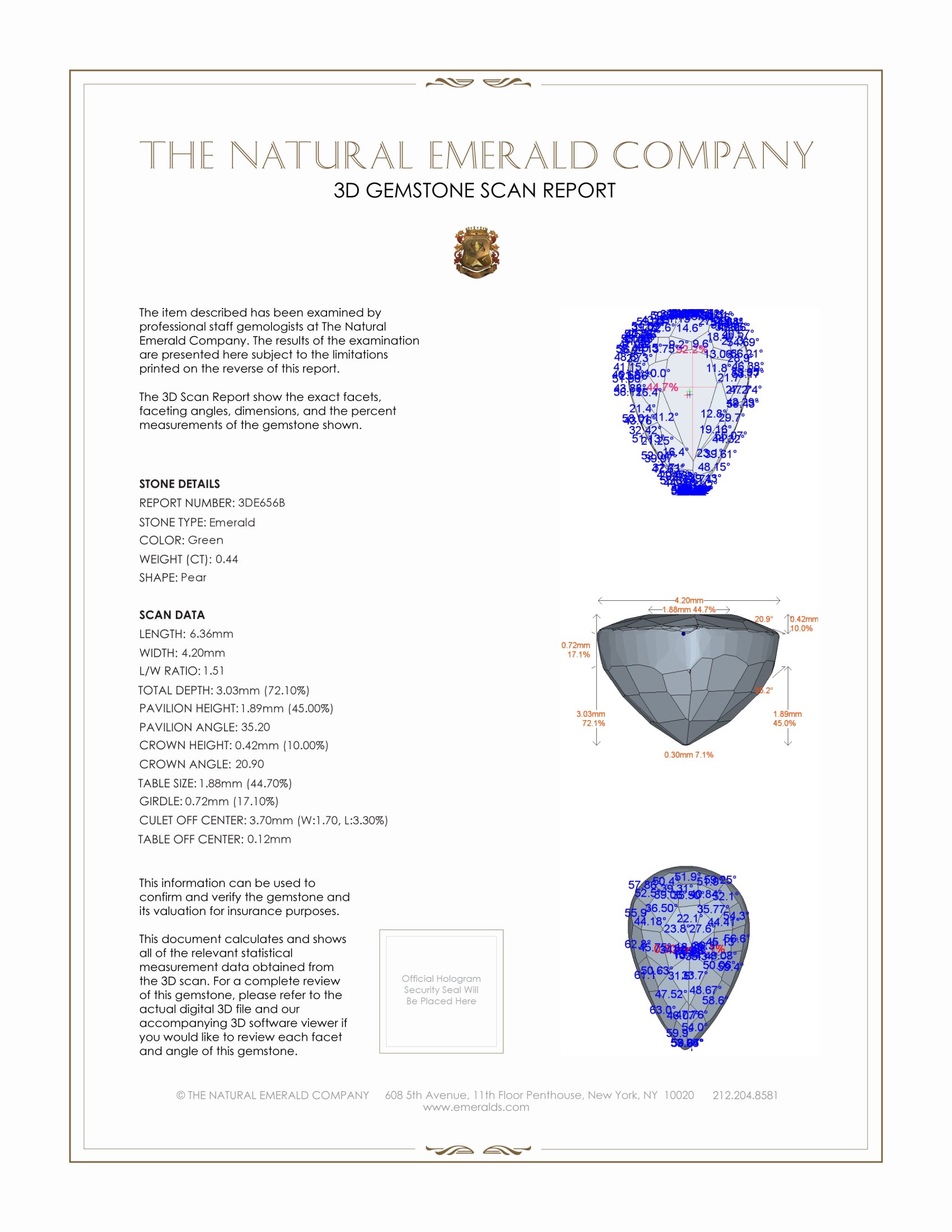 0.44 Ct. Emerald from Zambia