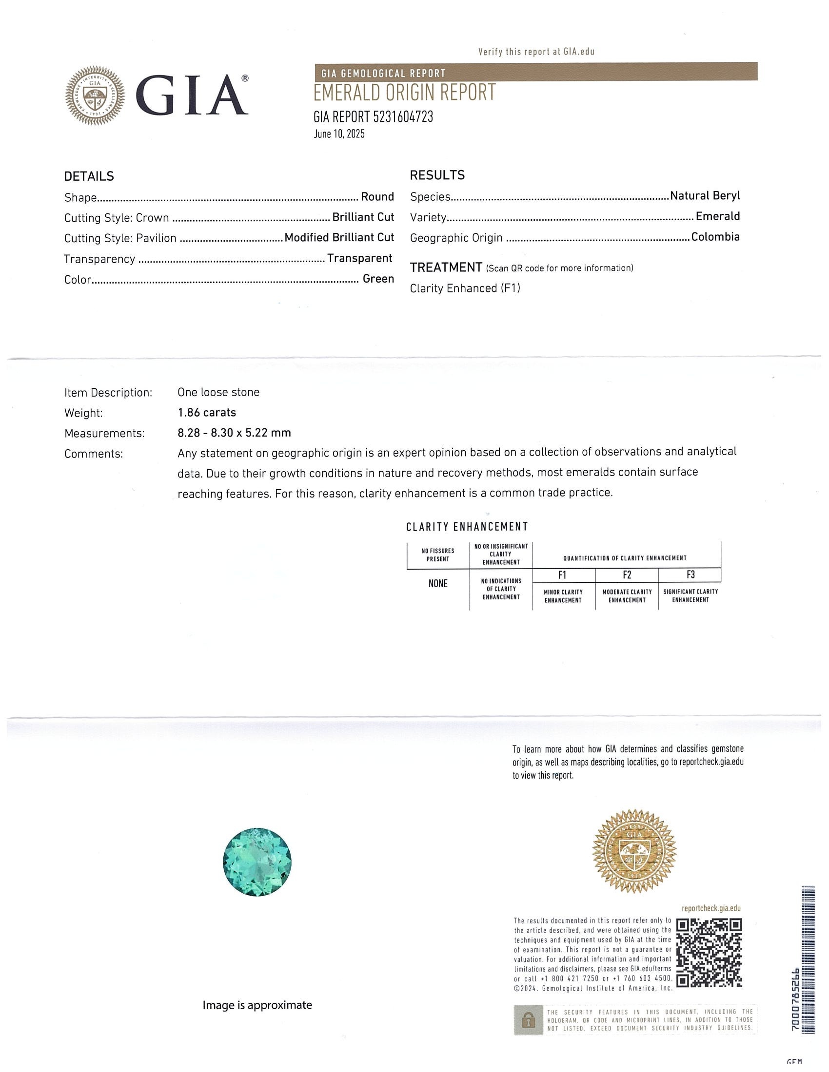 1.86 Ct. Emerald from Colombia