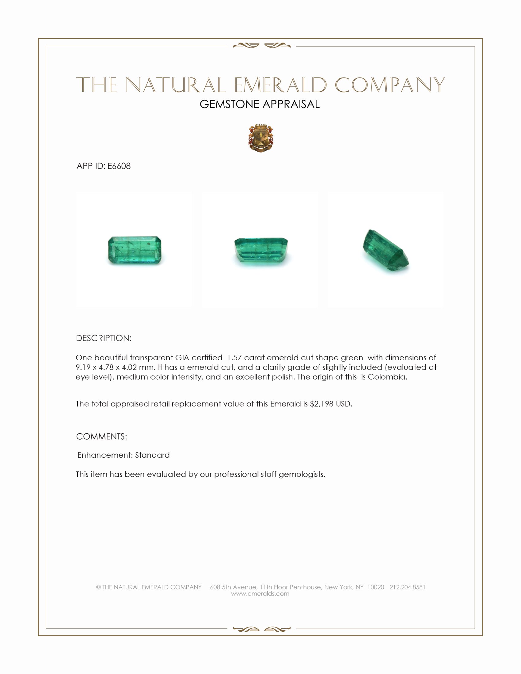 1.57 Ct. Emerald from Colombia