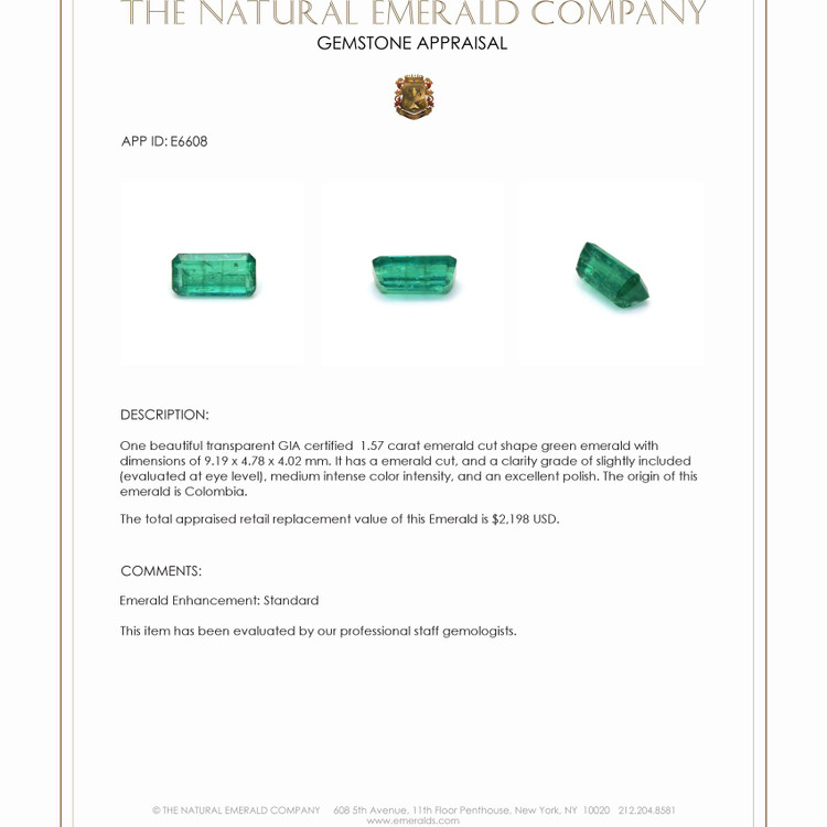 1.57 Ct. Emerald from Colombia