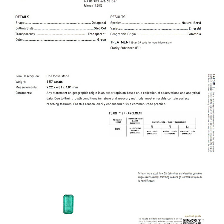 1.57 Ct. Emerald from Colombia